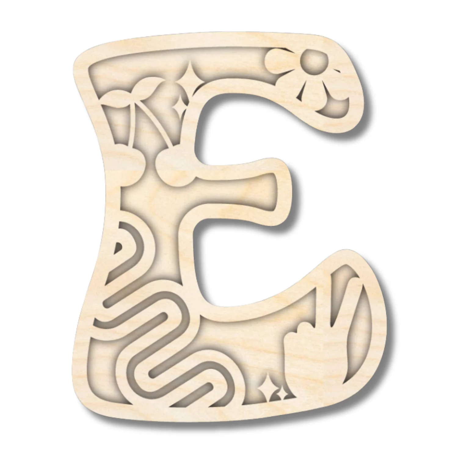 Unfinished Wood Layered Themed Letters | Groovy | A-Z | 2 Piece | up to 24" - Image 8