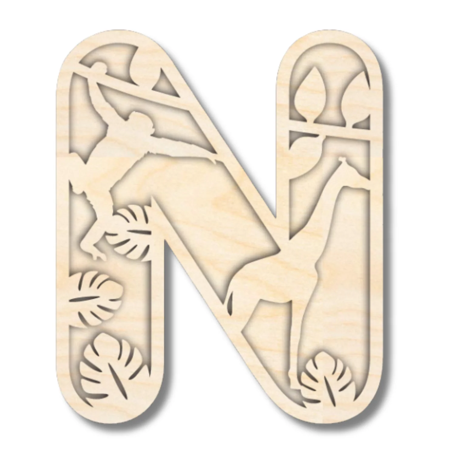 Unfinished Wood Layered Themed Letters | Jungle Animals | A-Z | 2 Piece | up to 24" - Image 17