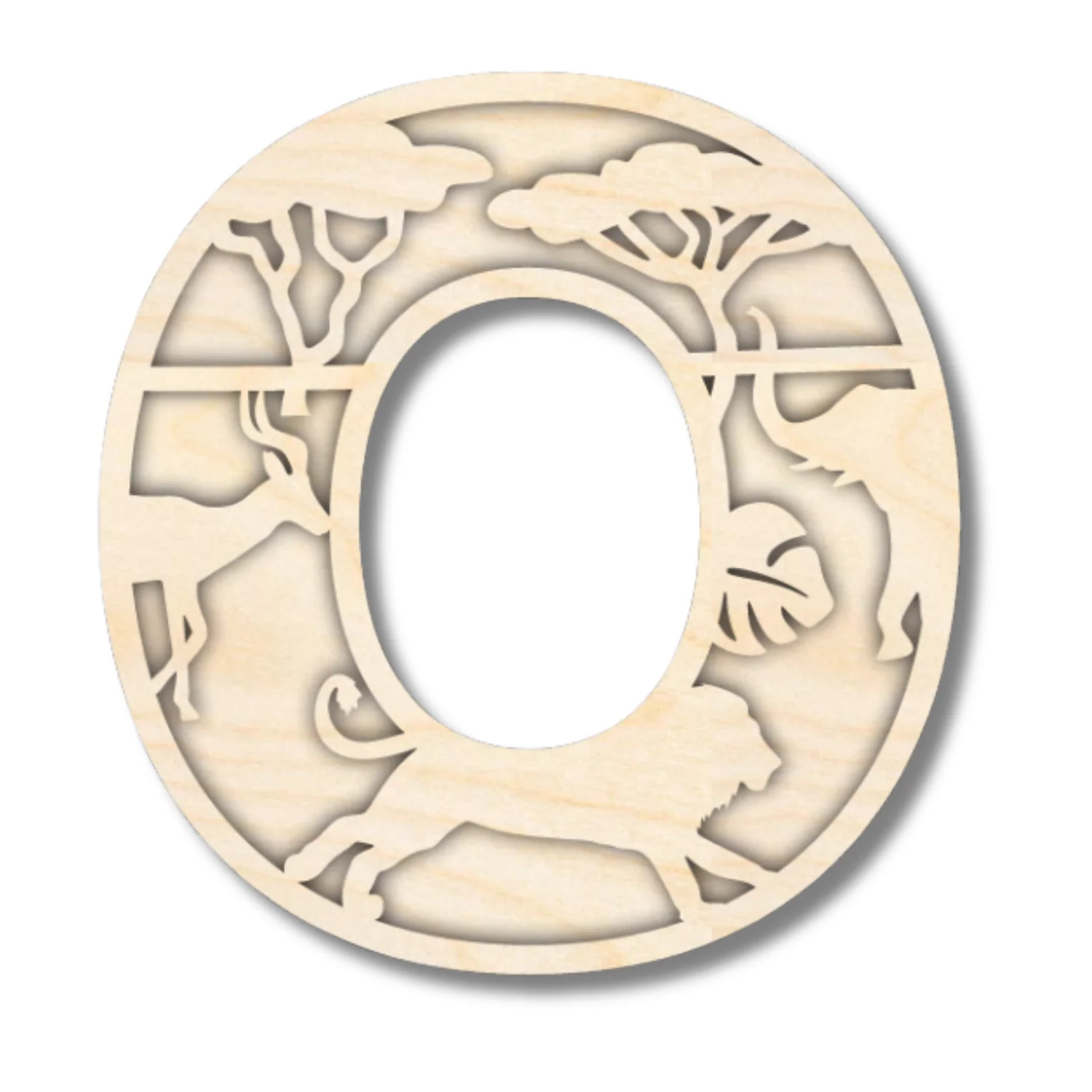 Unfinished Wood Layered Themed Letters | Jungle Animals | A-Z | 2 Piece | up to 24" - Image 18