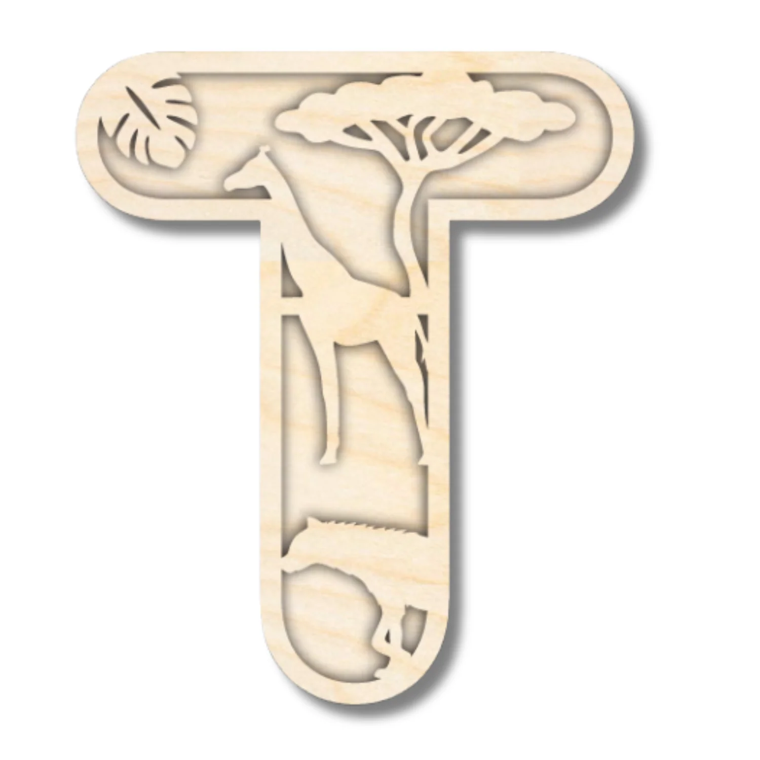 Unfinished Wood Layered Themed Letters | Jungle Animals | A-Z | 2 Piece | up to 24" - Image 23