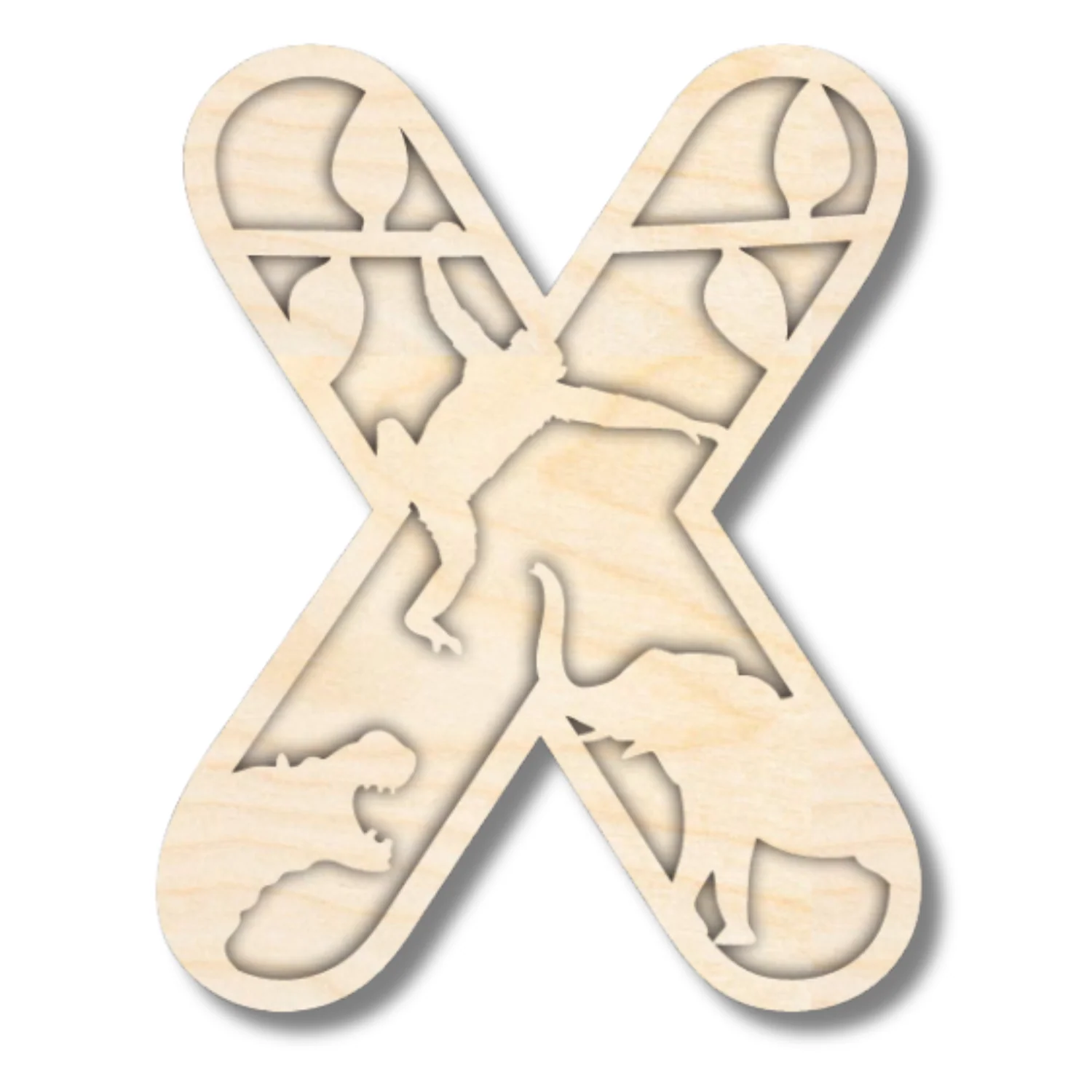 Unfinished Wood Layered Themed Letters | Jungle Animals | A-Z | 2 Piece | up to 24" - Image 27