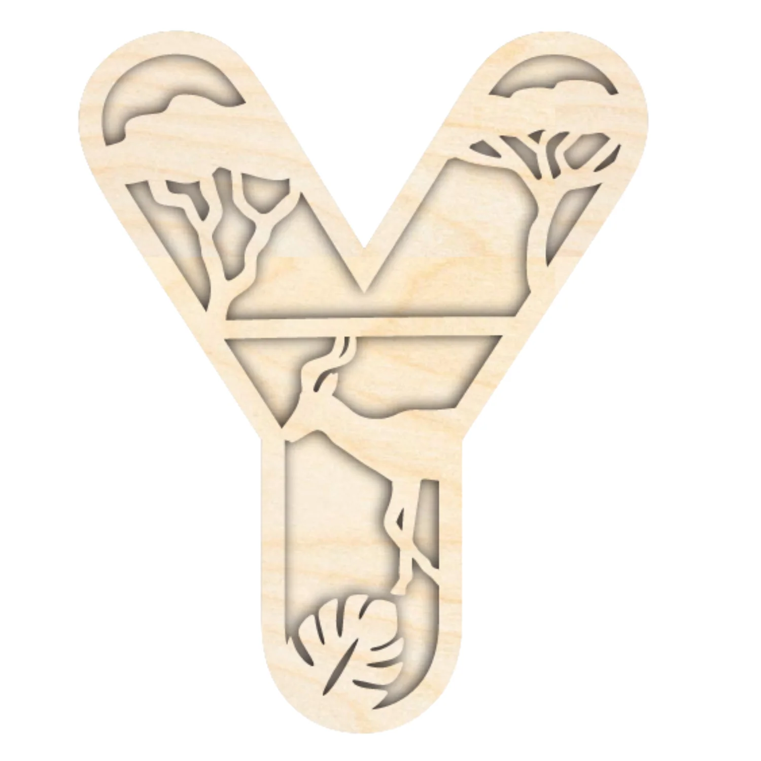 Unfinished Wood Layered Themed Letters | Jungle Animals | A-Z | 2 Piece | up to 24" - Image 28