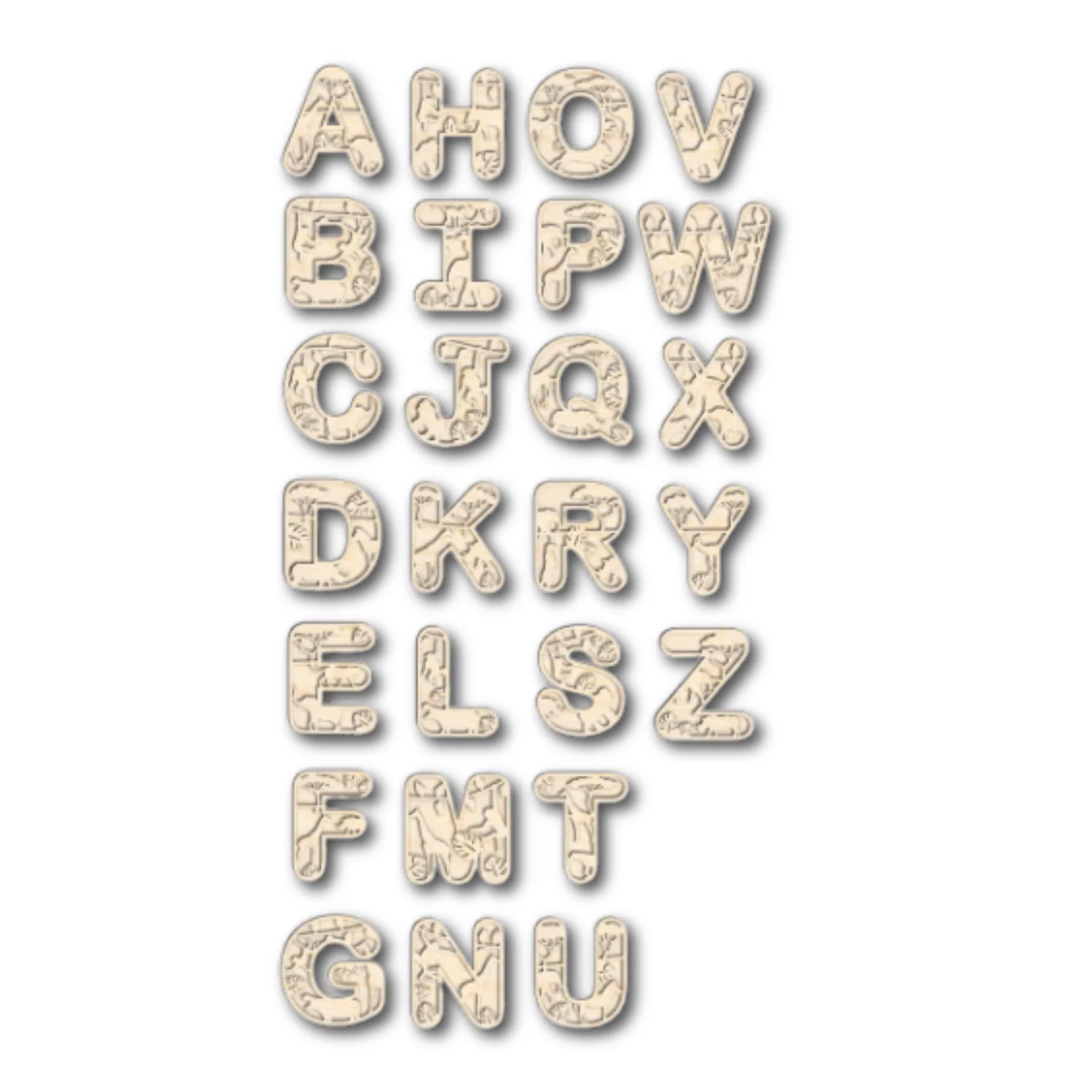 Unfinished Wood Layered Themed Letters | Jungle Animals | A-Z | 2 Piece | up to 24" - Image 3