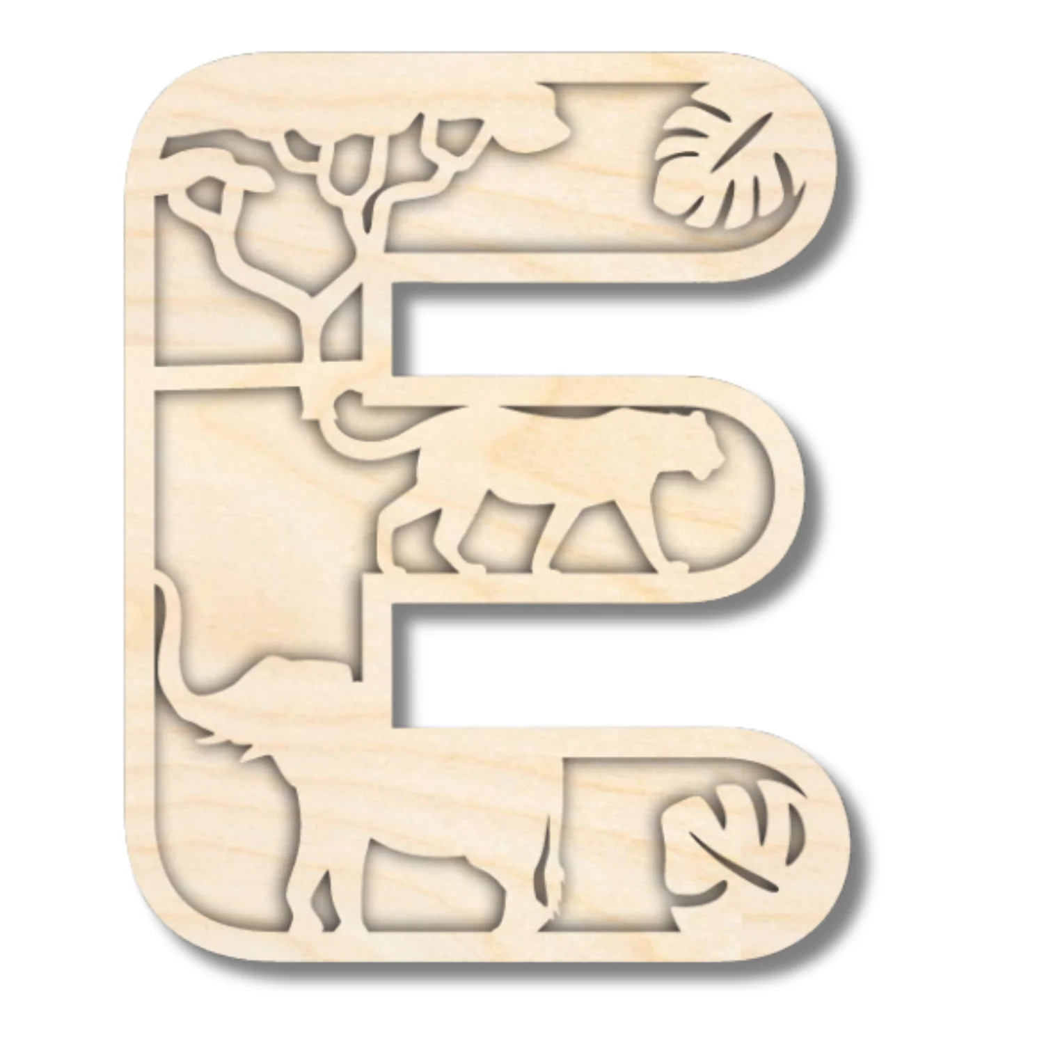 Unfinished Wood Layered Themed Letters | Jungle Animals | A-Z | 2 Piece | up to 24" - Image 8