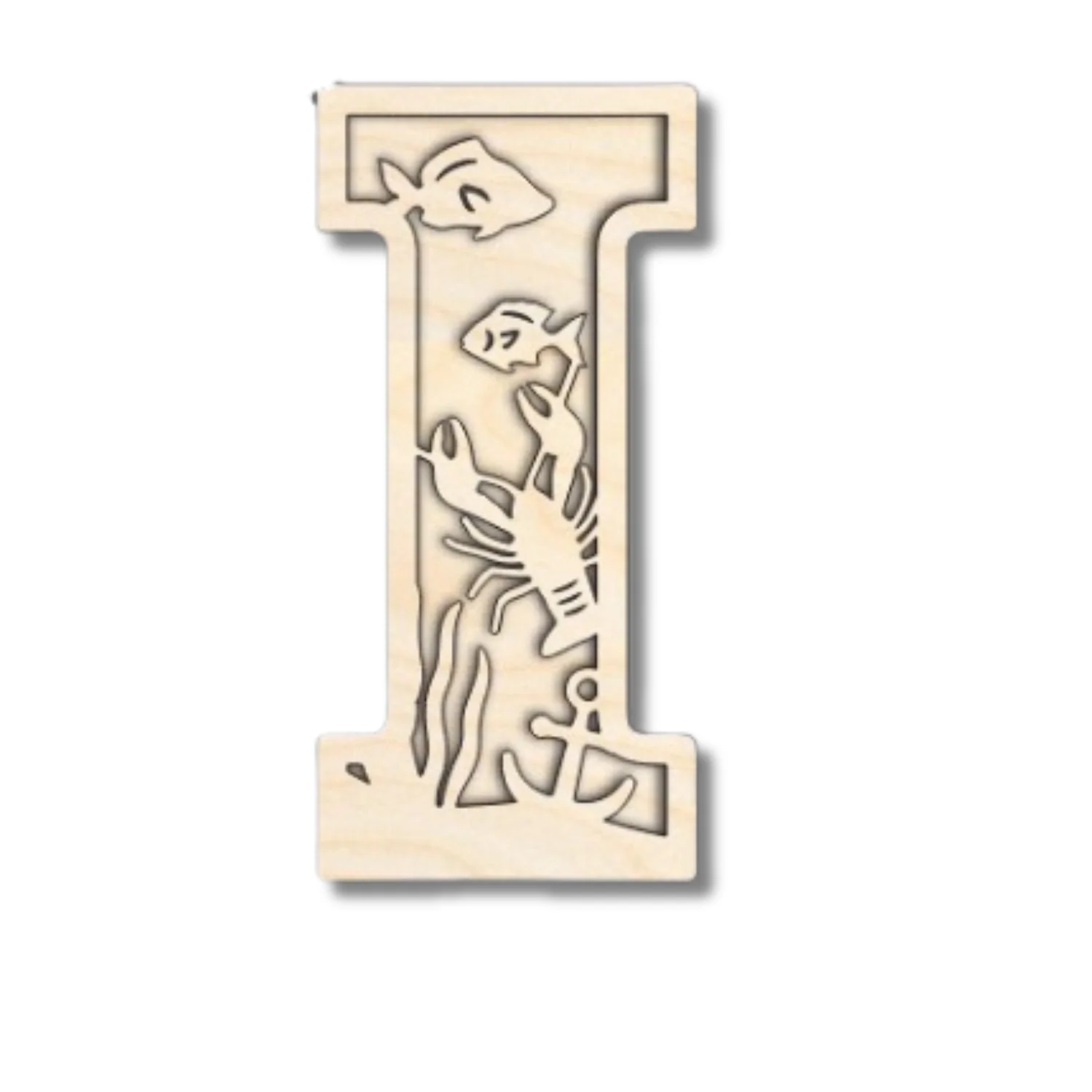 Unfinished Wood Layered Themed Letters | Ocean | A-Z | 2 Piece | up to 24" - Image 12