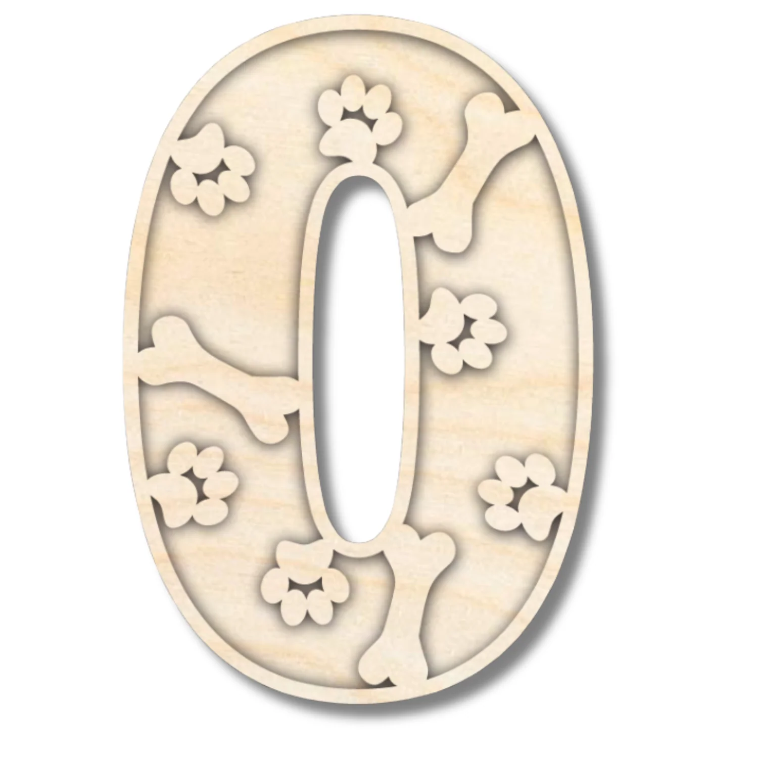 Unfinished Wood Layered Themed Letters | Paw Print | A-Z | 2 Piece | up to 24" - Image 18