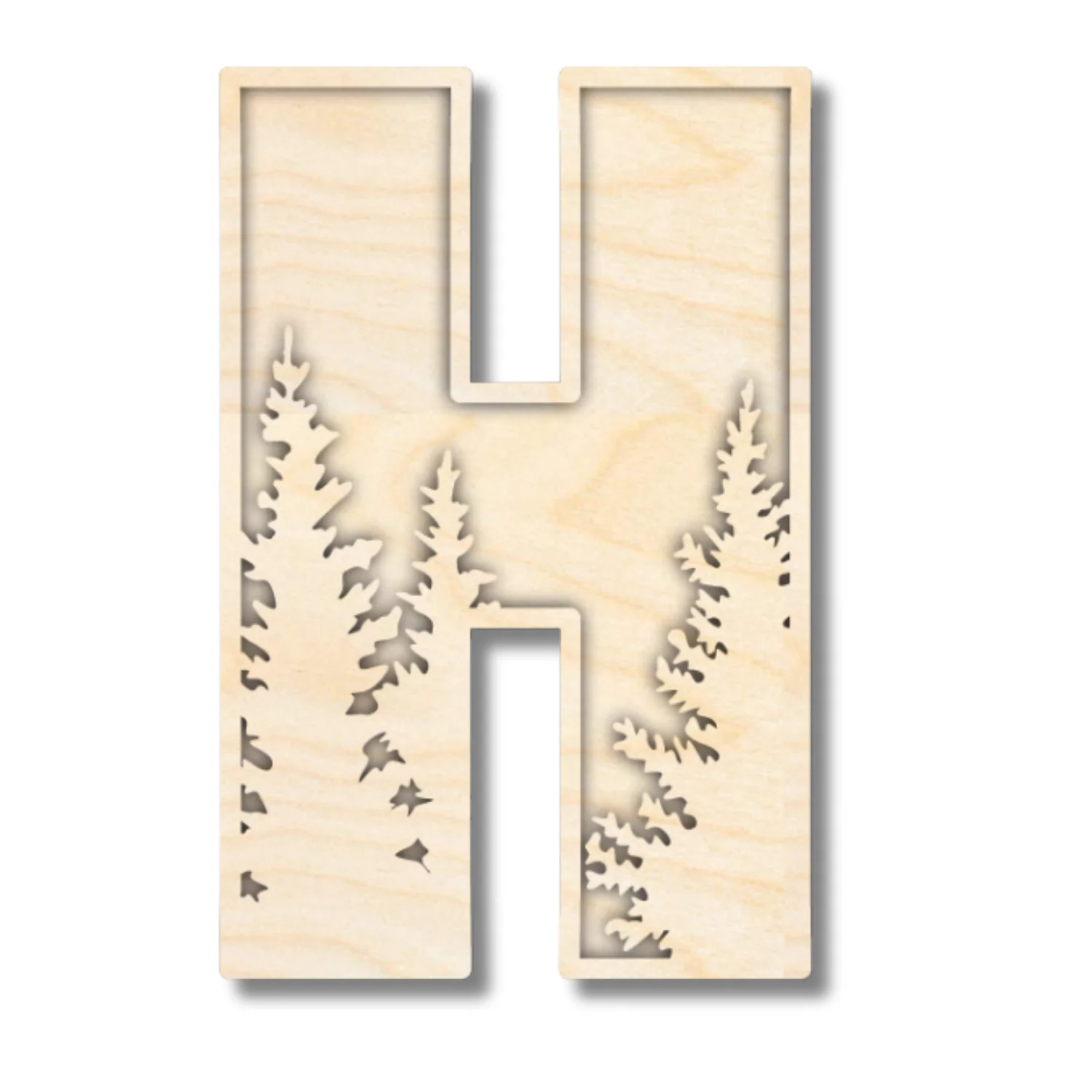 Unfinished Wood Layered Themed Letters | Pine Trees | A-Z | 2 Piece | up to 24" - Image 11