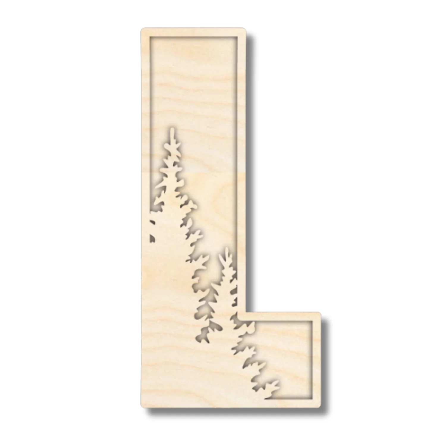Unfinished Wood Layered Themed Letters | Pine Trees | A-Z | 2 Piece | up to 24" - Image 15