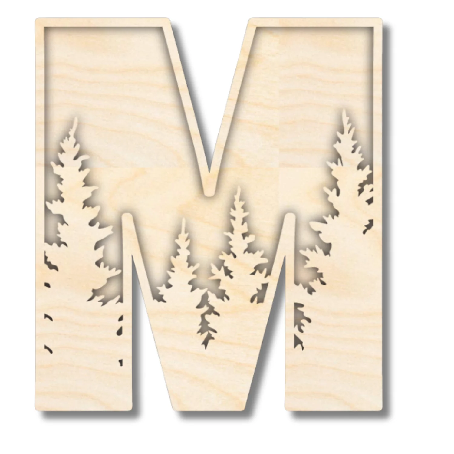 Unfinished Wood Layered Themed Letters | Pine Trees | A-Z | 2 Piece | up to 24" - Image 16