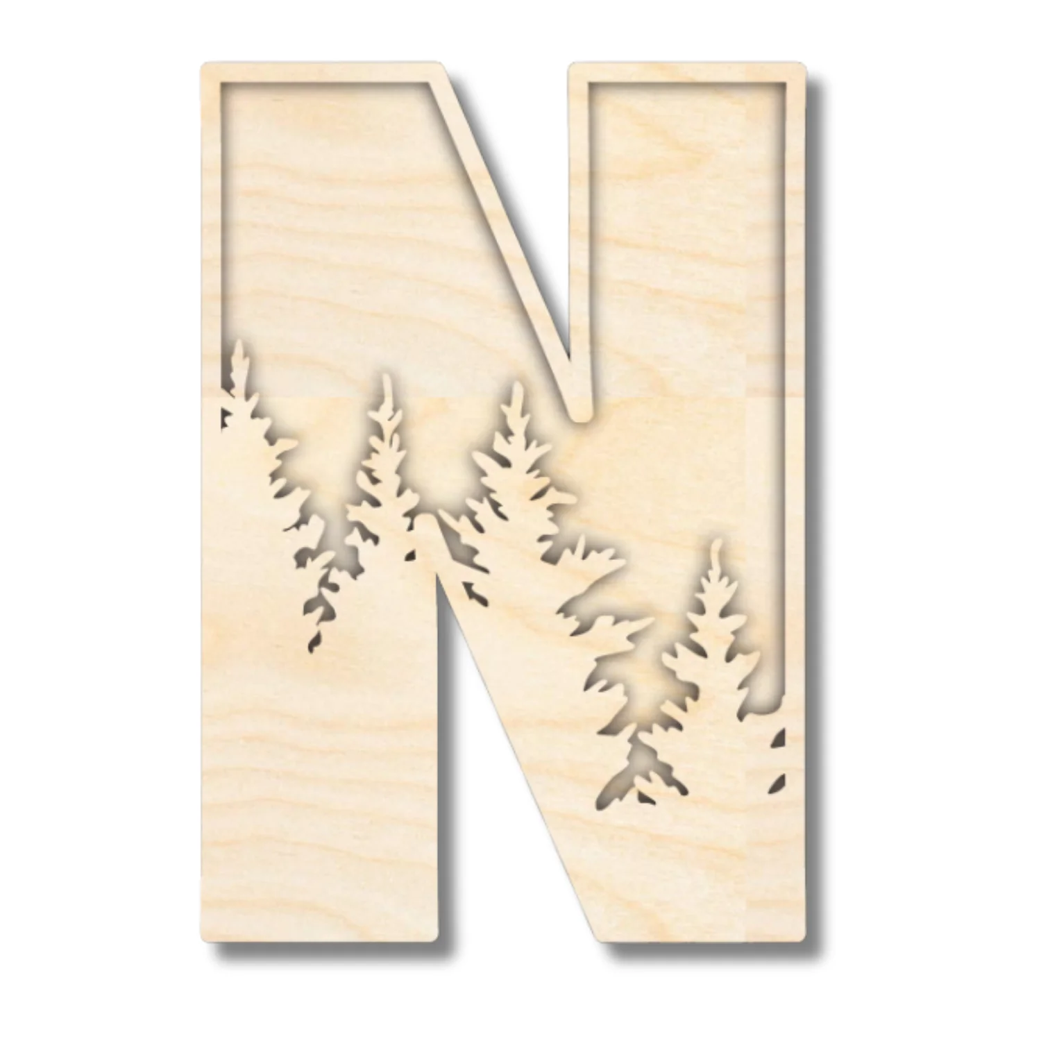 Unfinished Wood Layered Themed Letters | Pine Trees | A-Z | 2 Piece | up to 24" - Image 17