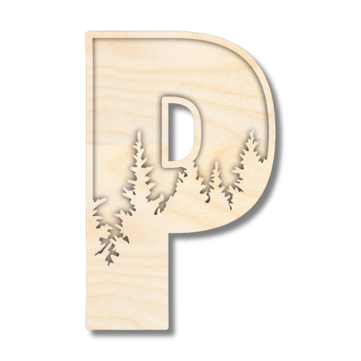Unfinished Wood Layered Themed Letters | Pine Trees | A-Z | 2 Piece | up to 24" - Image 19