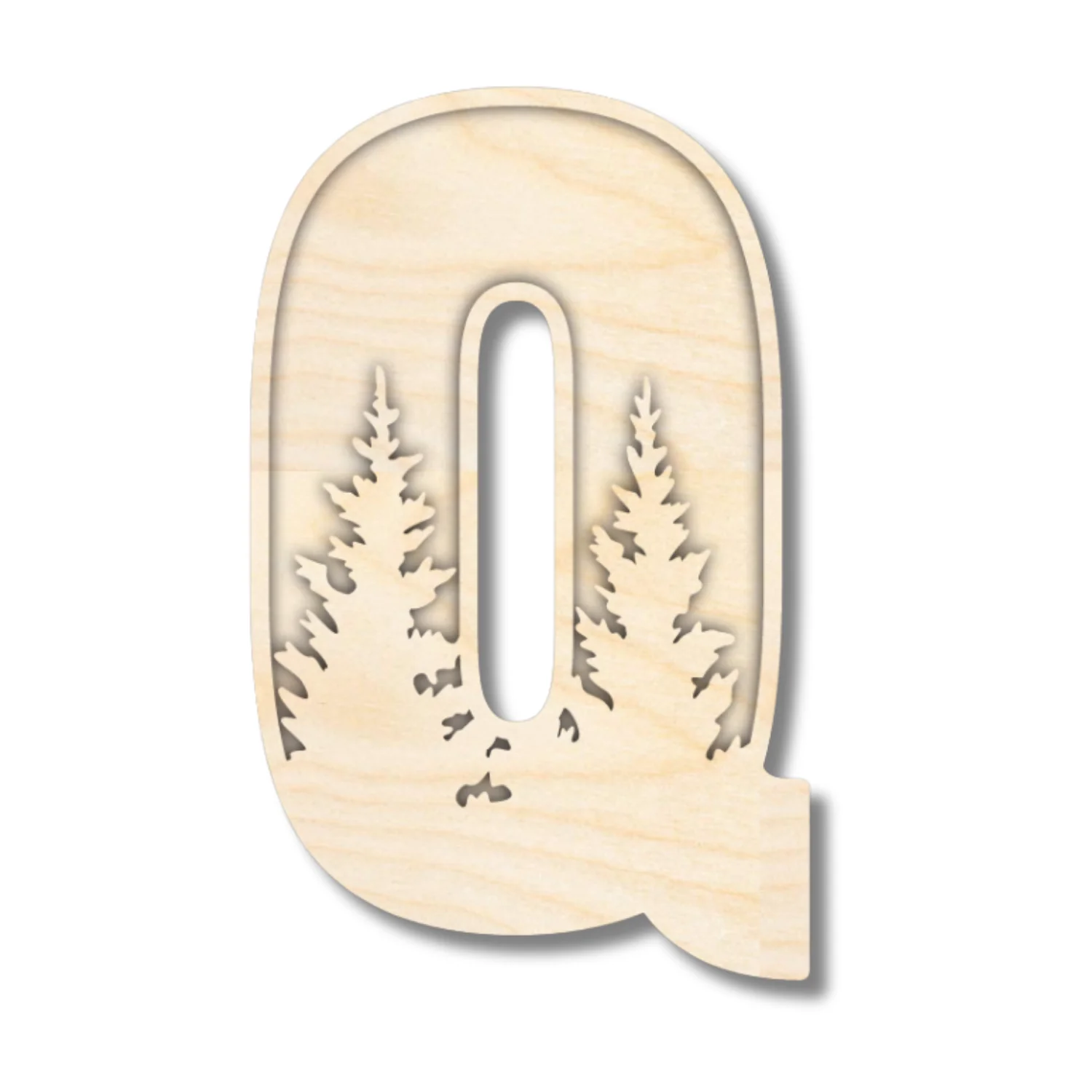 Unfinished Wood Layered Themed Letters | Pine Trees | A-Z | 2 Piece | up to 24" - Image 20
