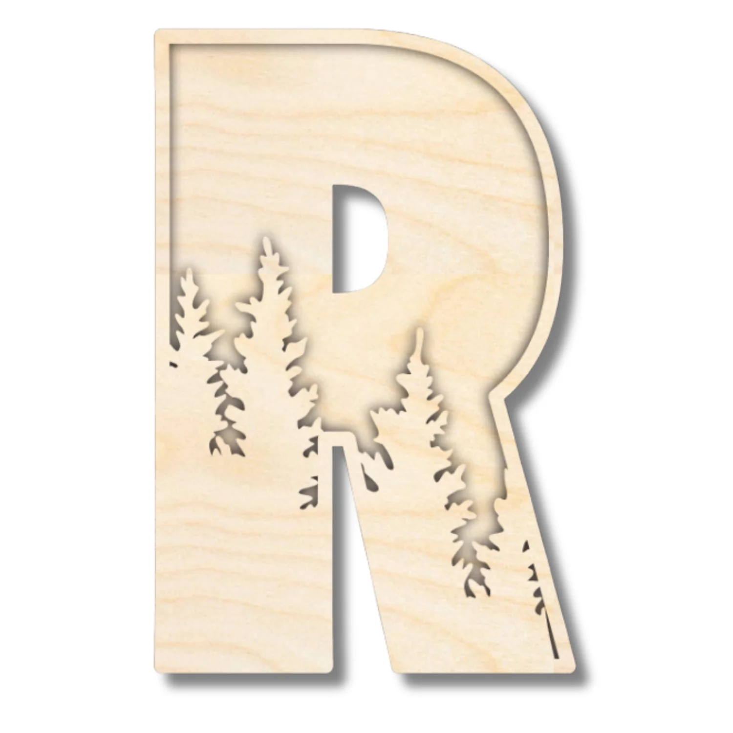 Unfinished Wood Layered Themed Letters | Pine Trees | A-Z | 2 Piece | up to 24" - Image 21