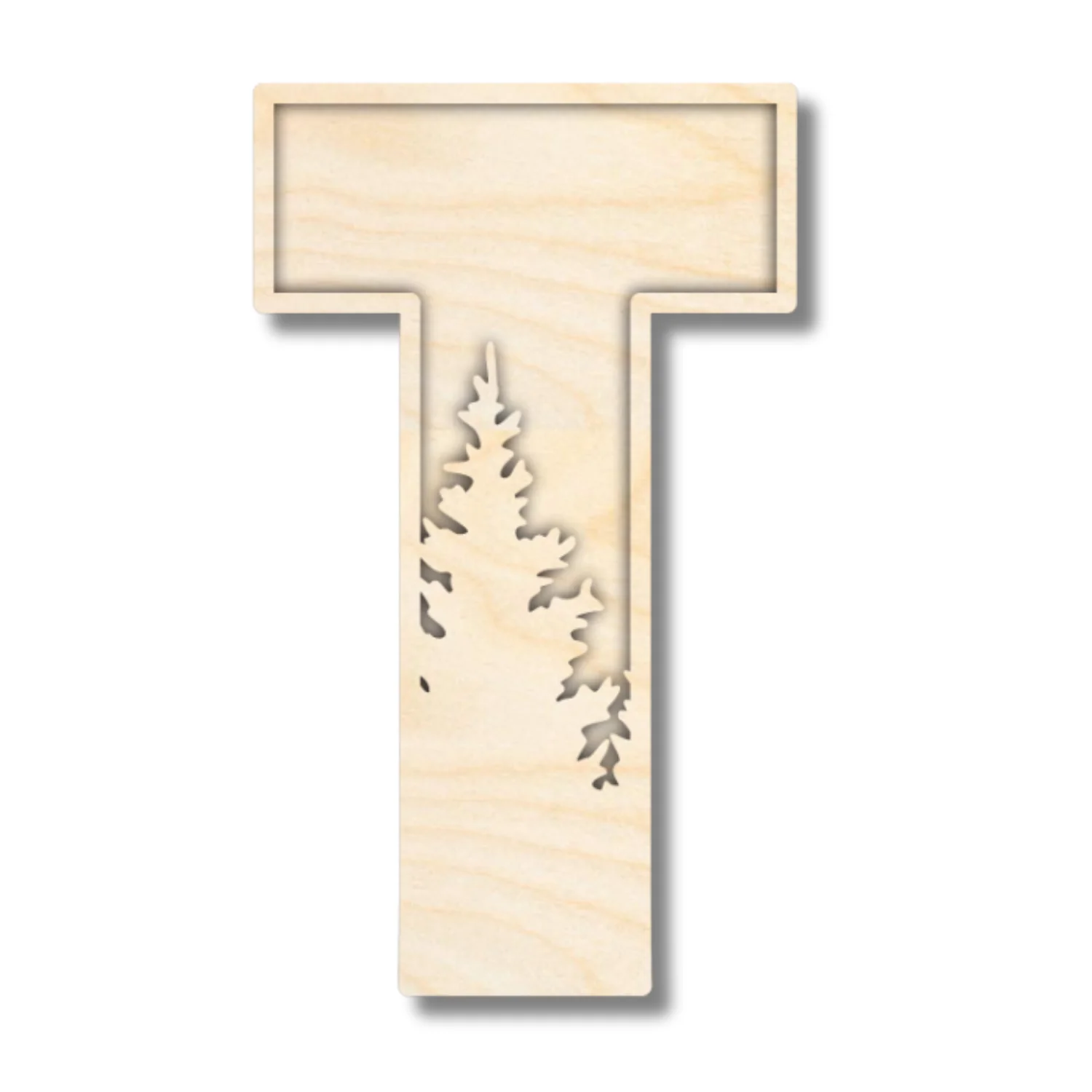 Unfinished Wood Layered Themed Letters | Pine Trees | A-Z | 2 Piece | up to 24" - Image 23