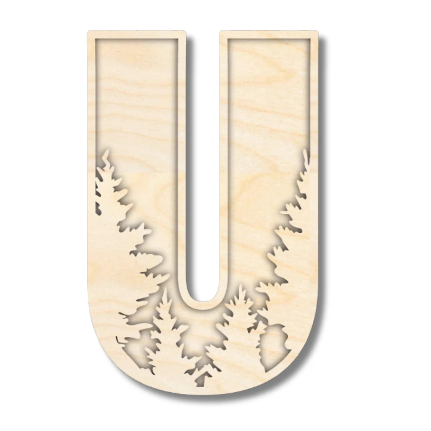 Unfinished Wood Layered Themed Letters | Pine Trees | A-Z | 2 Piece | up to 24" - Image 24