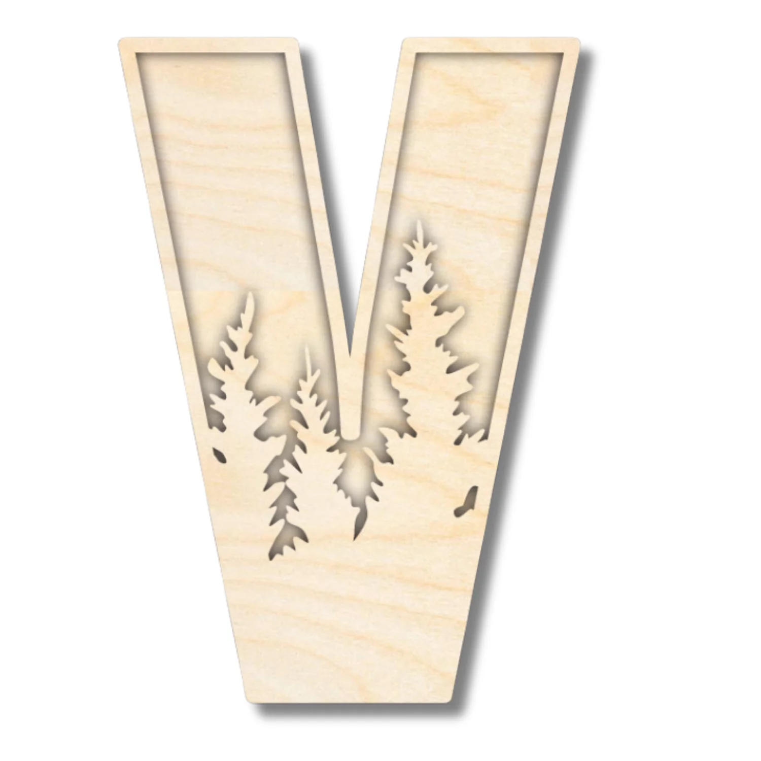Unfinished Wood Layered Themed Letters | Pine Trees | A-Z | 2 Piece | up to 24" - Image 25