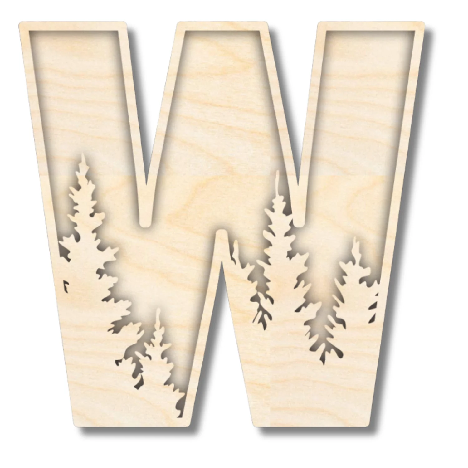 Unfinished Wood Layered Themed Letters | Pine Trees | A-Z | 2 Piece | up to 24" - Image 26