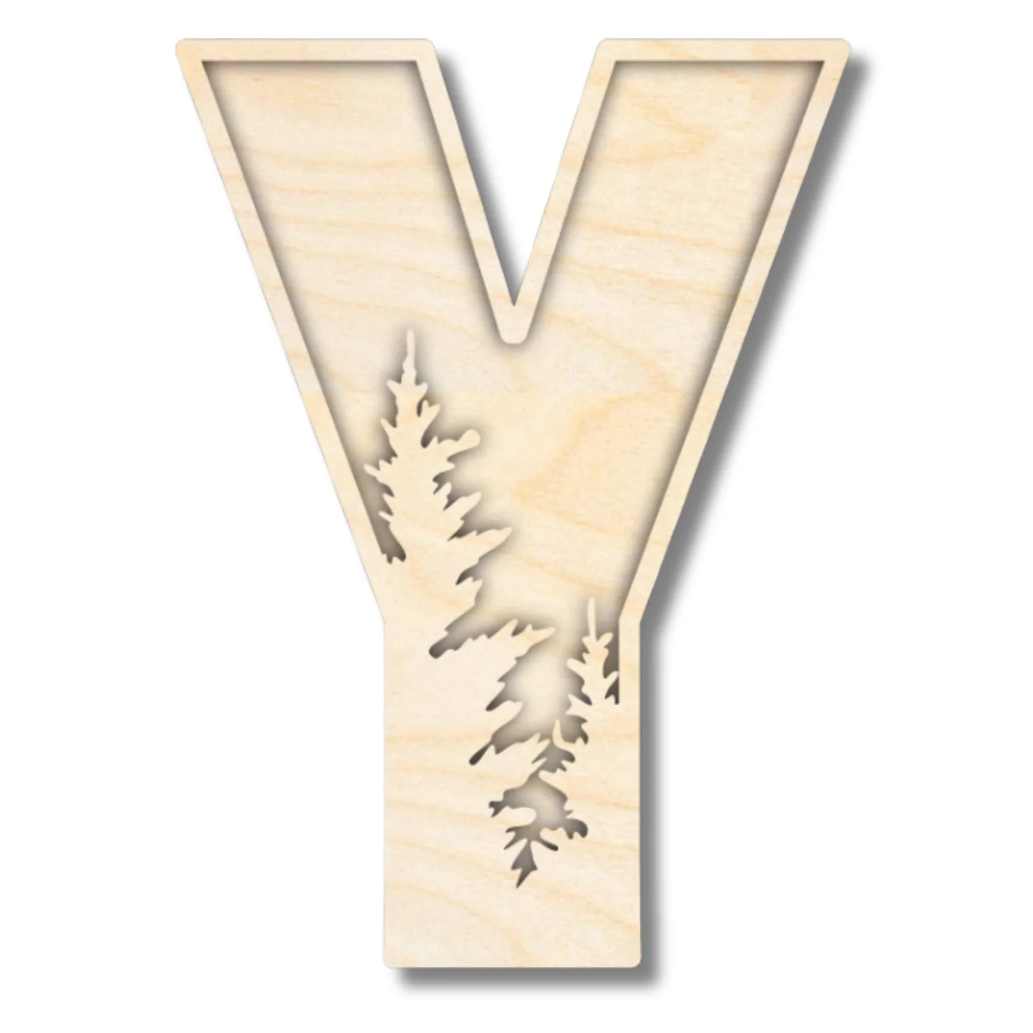 Unfinished Wood Layered Themed Letters | Pine Trees | A-Z | 2 Piece | up to 24" - Image 28