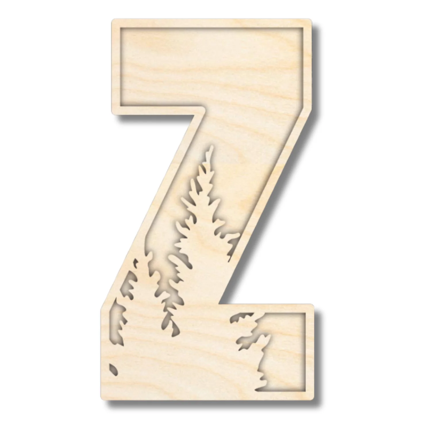 Unfinished Wood Layered Themed Letters | Pine Trees | A-Z | 2 Piece | up to 24" - Image 29