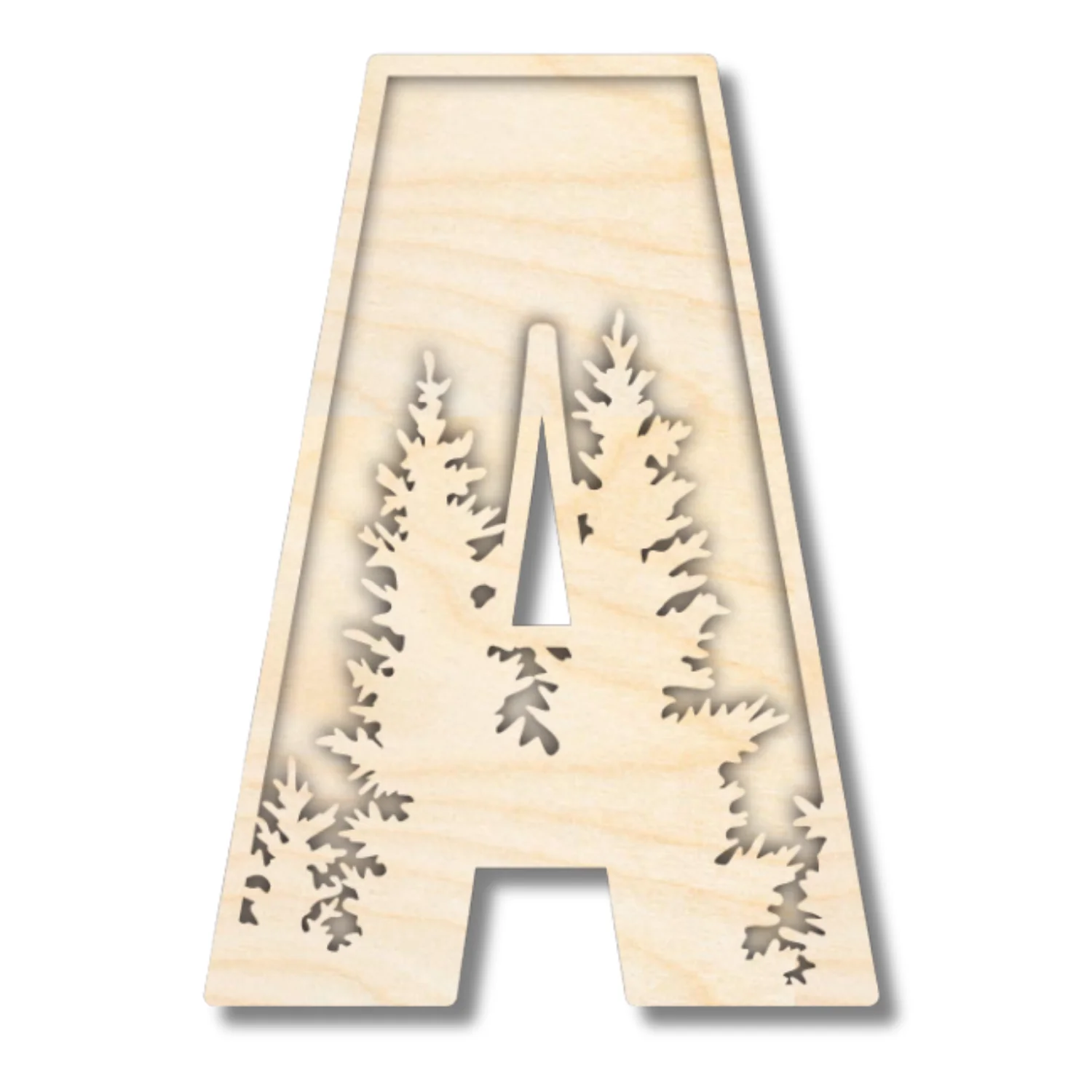 Unfinished Wood Layered Themed Letters | Pine Trees | A-Z | 2 Piece | up to 24" - Image 4