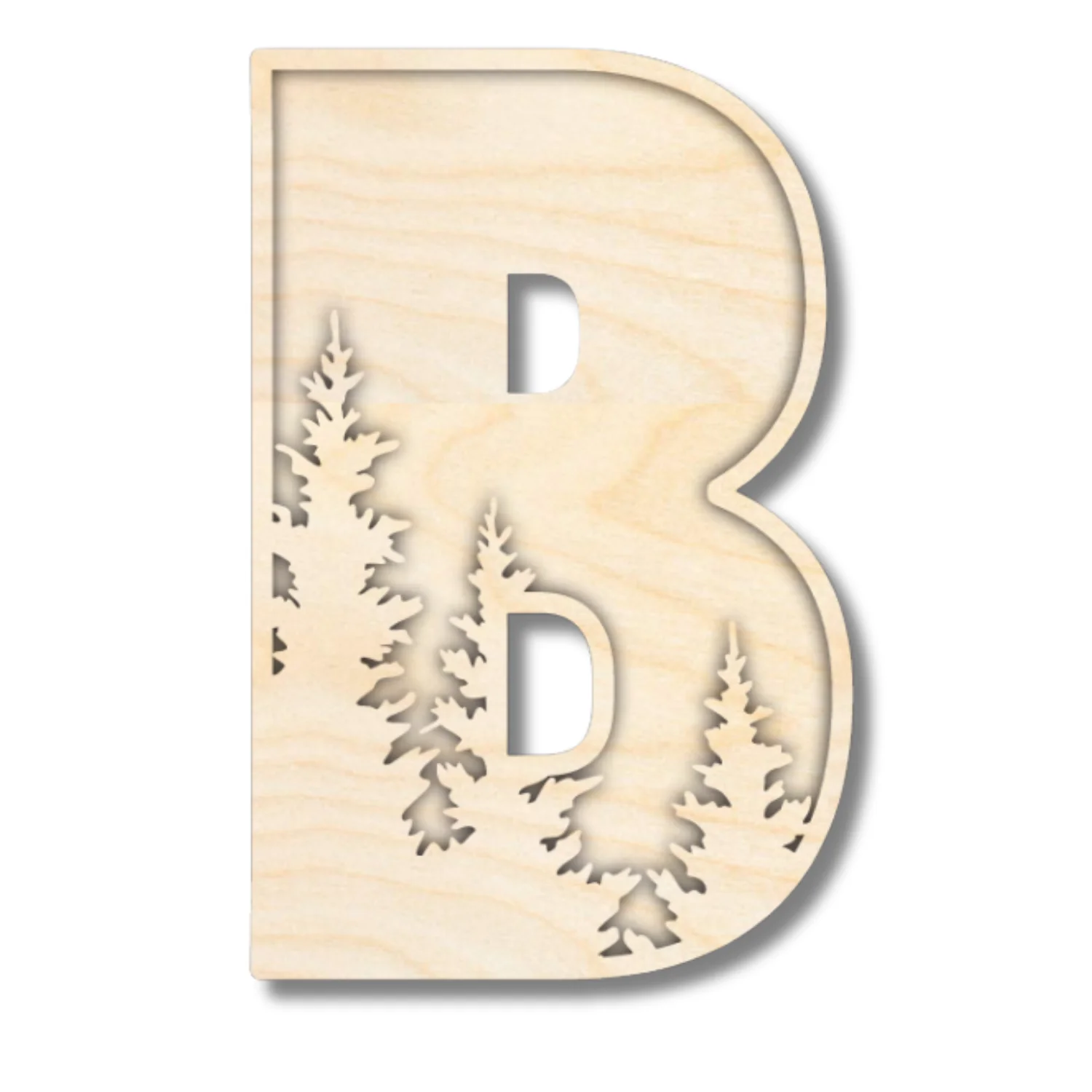Unfinished Wood Layered Themed Letters | Pine Trees | A-Z | 2 Piece | up to 24" - Image 5
