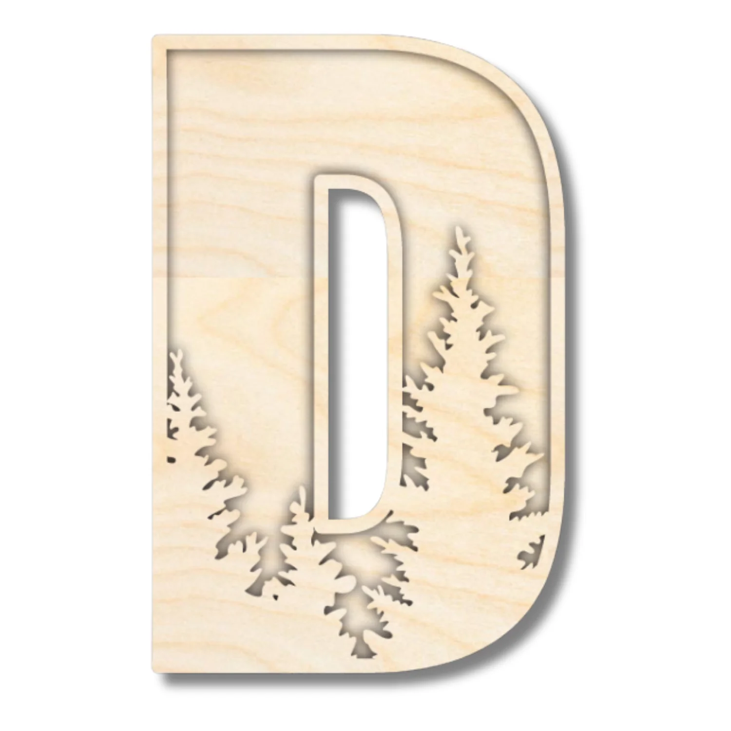Unfinished Wood Layered Themed Letters | Pine Trees | A-Z | 2 Piece | up to 24" - Image 7