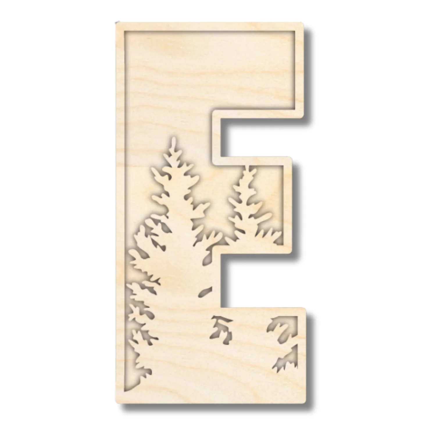 Unfinished Wood Layered Themed Letters | Pine Trees | A-Z | 2 Piece | up to 24" - Image 8
