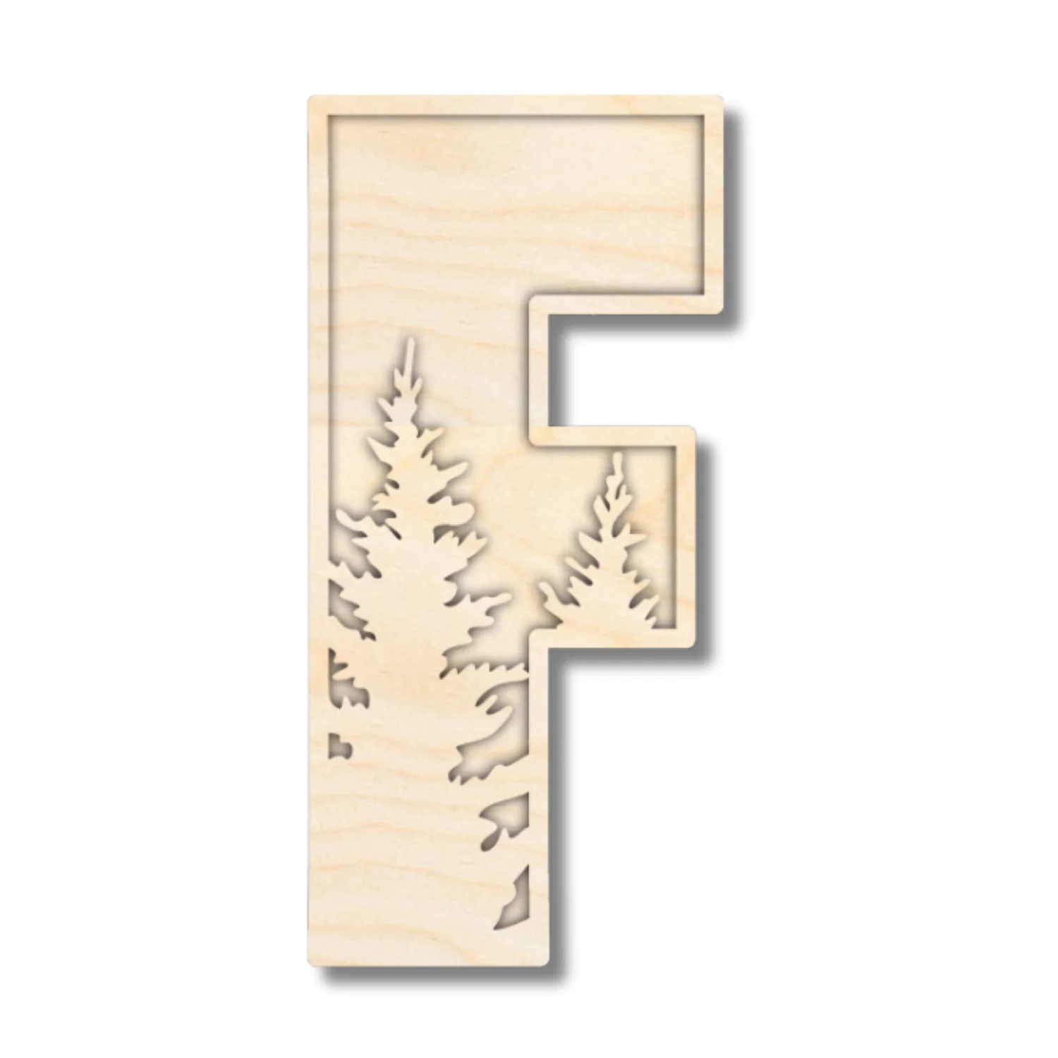 Unfinished Wood Layered Themed Letters | Pine Trees | A-Z | 2 Piece | up to 24" - Image 9
