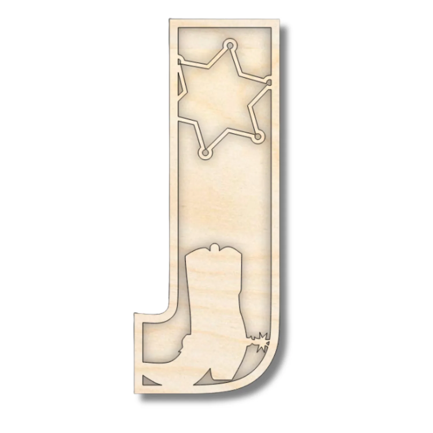 Unfinished Wood Layered Themed Letters | Rodeo | A-Z | 2 Piece | up to 24" - Image 13