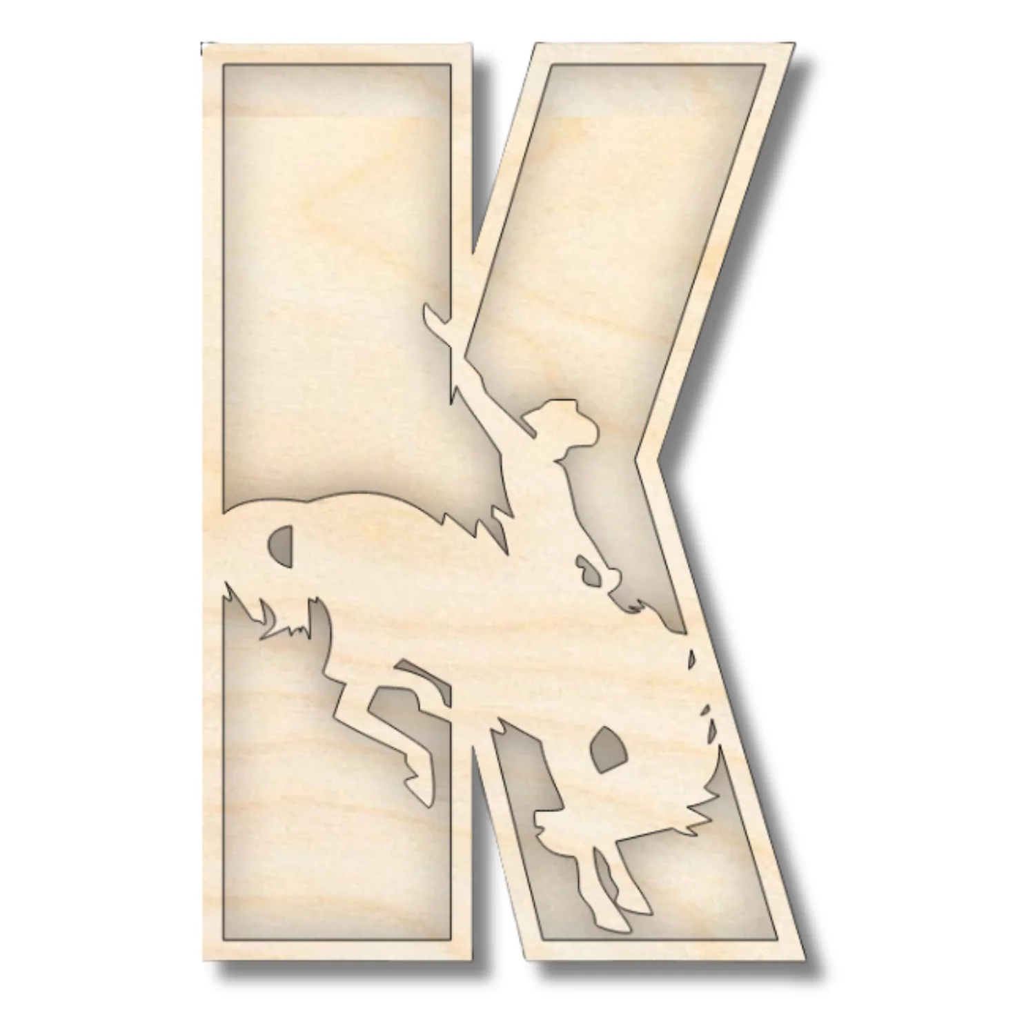 Unfinished Wood Layered Themed Letters | Rodeo | A-Z | 2 Piece | up to 24" - Image 14
