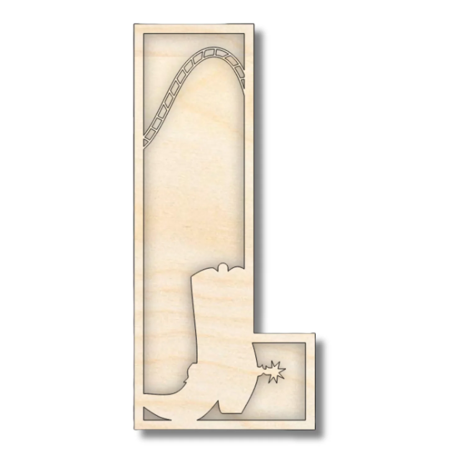 Unfinished Wood Layered Themed Letters | Rodeo | A-Z | 2 Piece | up to 24" - Image 15