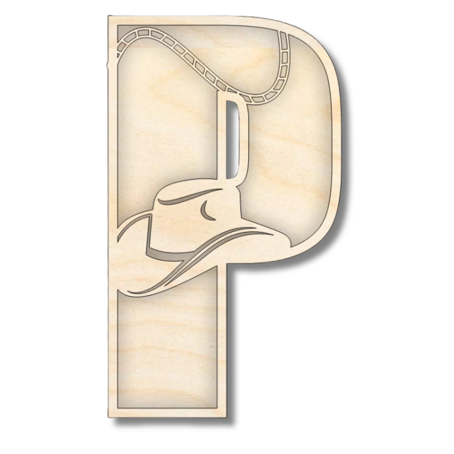 Unfinished Wood Layered Themed Letters | Rodeo | A-Z | 2 Piece | up to 24" - Image 19