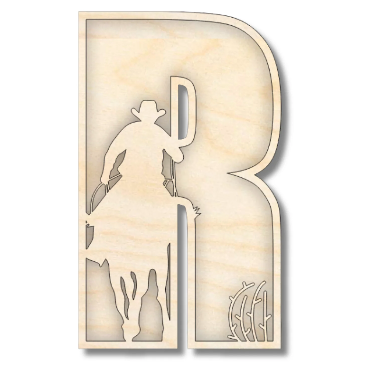 Unfinished Wood Layered Themed Letters | Rodeo | A-Z | 2 Piece | up to 24" - Image 21