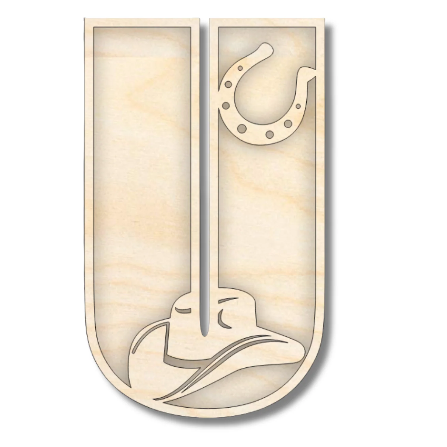 Unfinished Wood Layered Themed Letters | Rodeo | A-Z | 2 Piece | up to 24" - Image 24