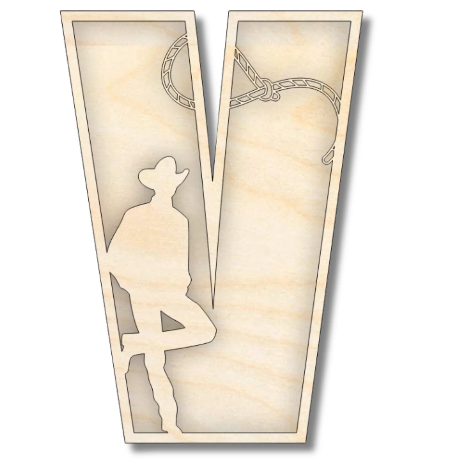 Unfinished Wood Layered Themed Letters | Rodeo | A-Z | 2 Piece | up to 24" - Image 25
