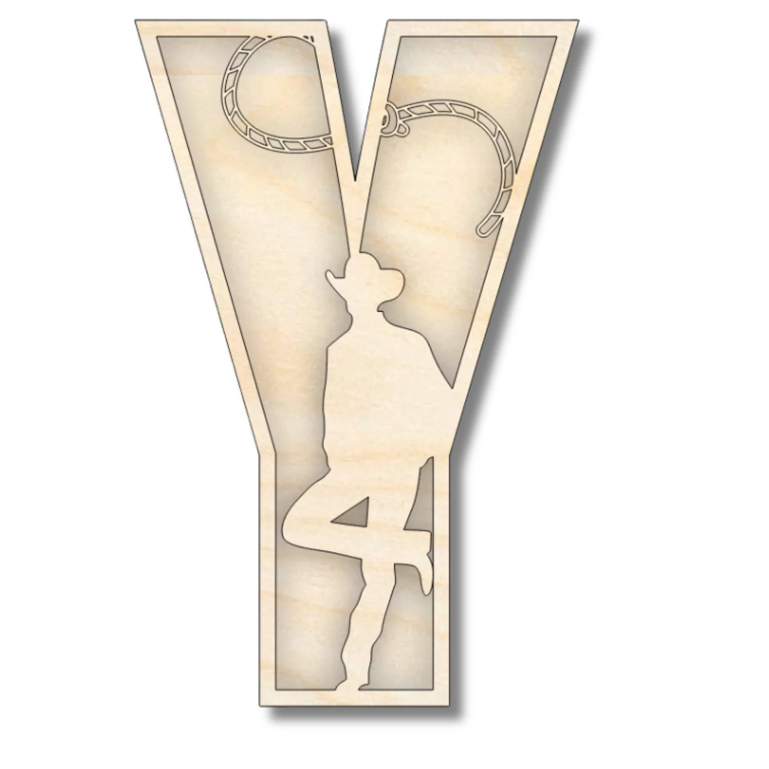 Unfinished Wood Layered Themed Letters | Rodeo | A-Z | 2 Piece | up to 24" - Image 28