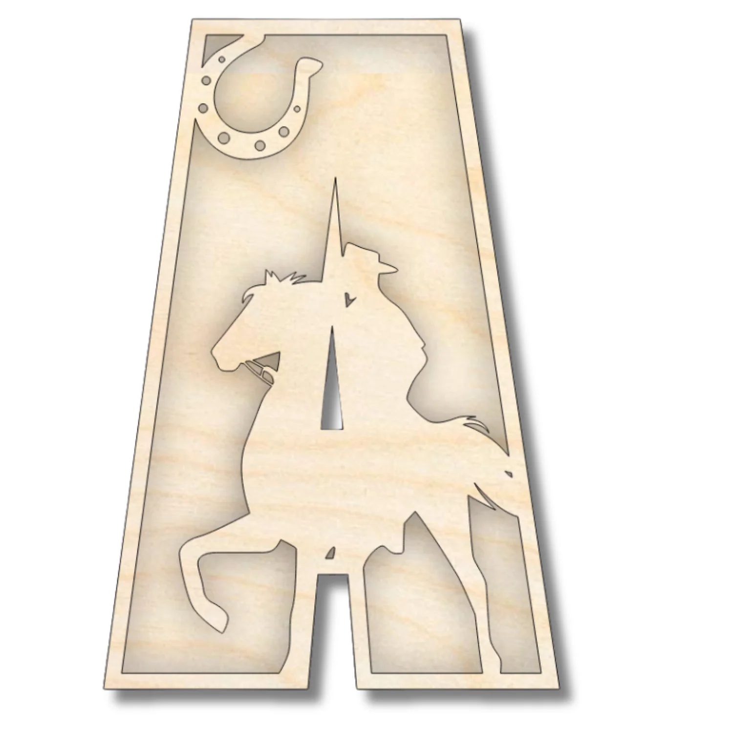 Unfinished Wood Layered Themed Letters | Rodeo | A-Z | 2 Piece | up to 24" - Image 4