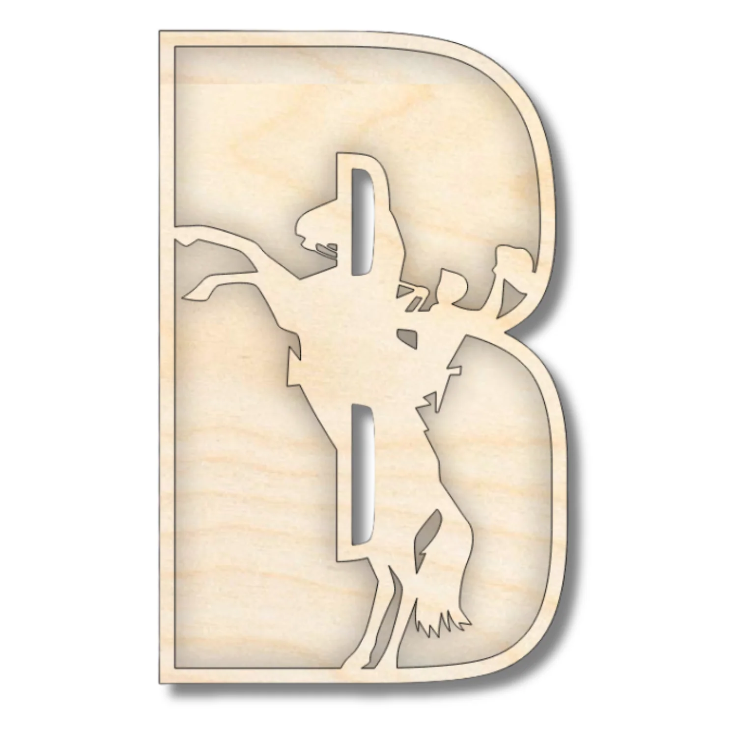 Unfinished Wood Layered Themed Letters | Rodeo | A-Z | 2 Piece | up to 24" - Image 5