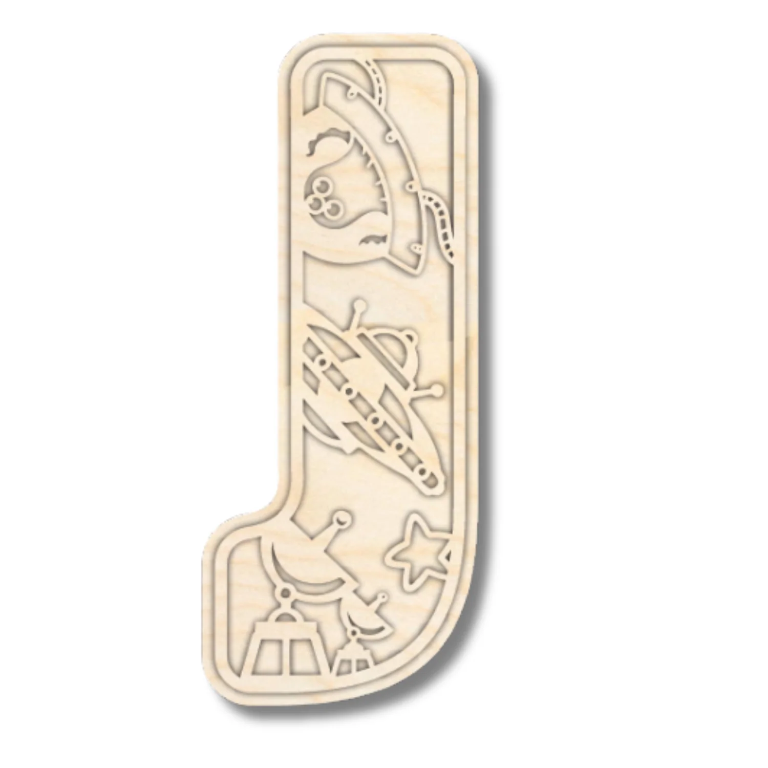 Unfinished Wood Layered Themed Letters | Space | A-Z | 2 Piece | up to 24" - Image 13