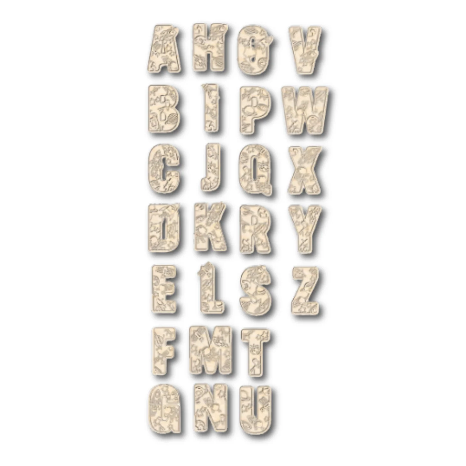 Unfinished Wood Layered Themed Letters | Space | A-Z | 2 Piece | up to 24" - Image 3