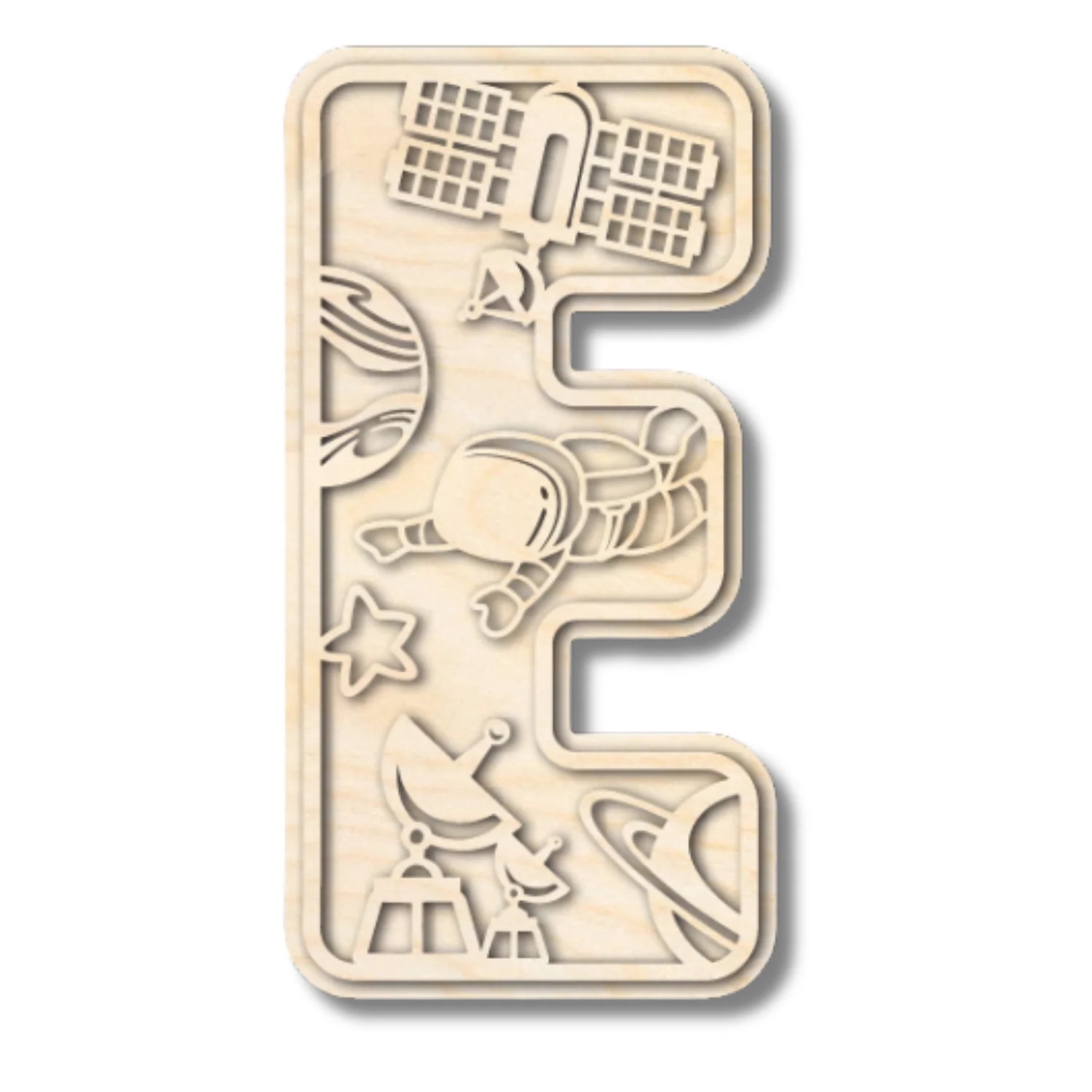 Unfinished Wood Layered Themed Letters | Space | A-Z | 2 Piece | up to 24" - Image 8