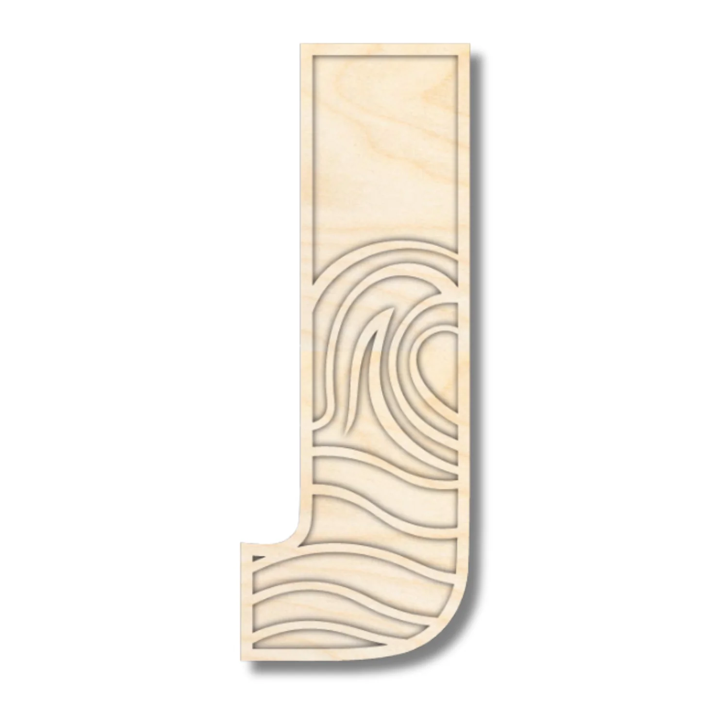 Unfinished Wood Layered Themed Letters | Wave | A-Z | 2 Piece | up to 24" - Image 14