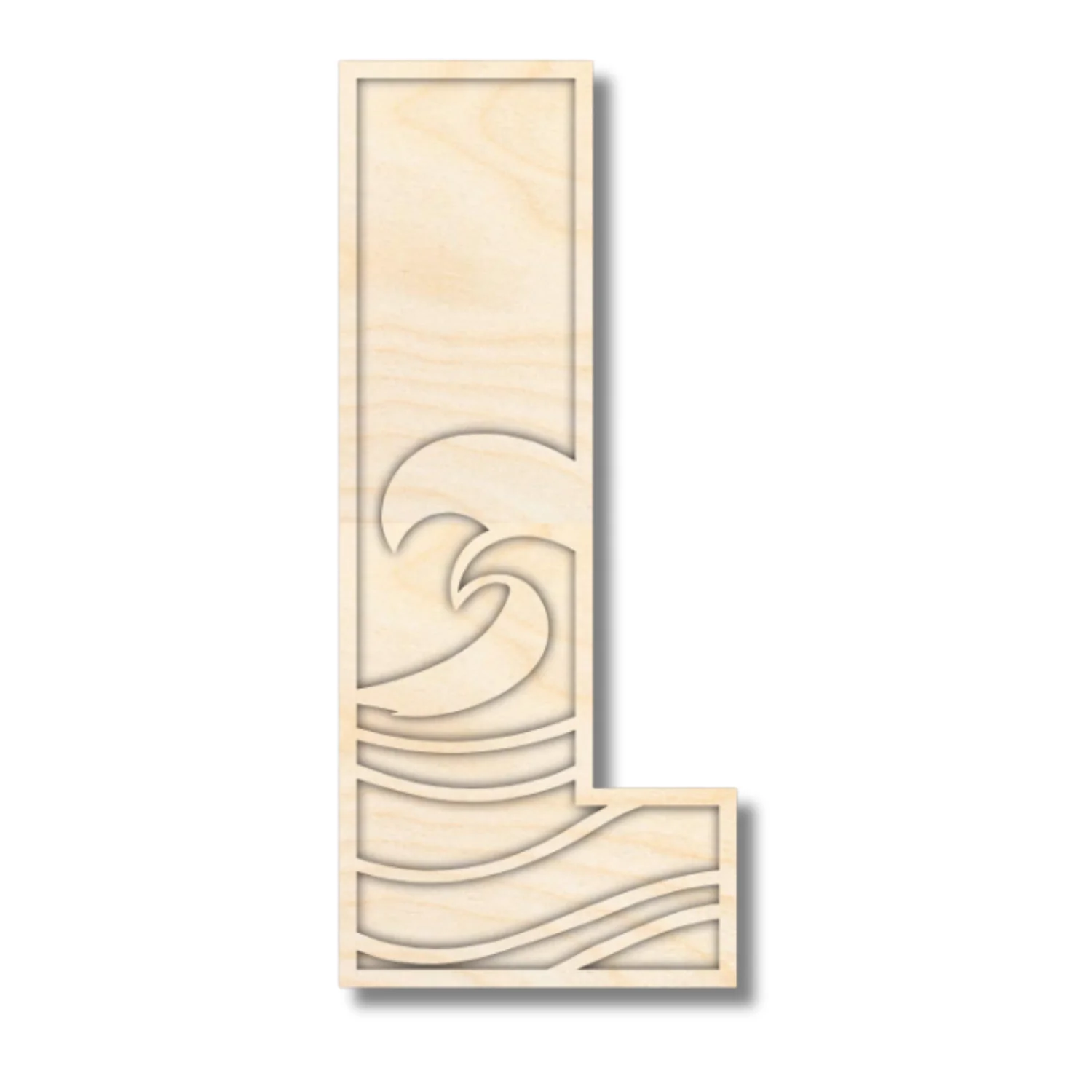 Unfinished Wood Layered Themed Letters | Wave | A-Z | 2 Piece | up to 24" - Image 15