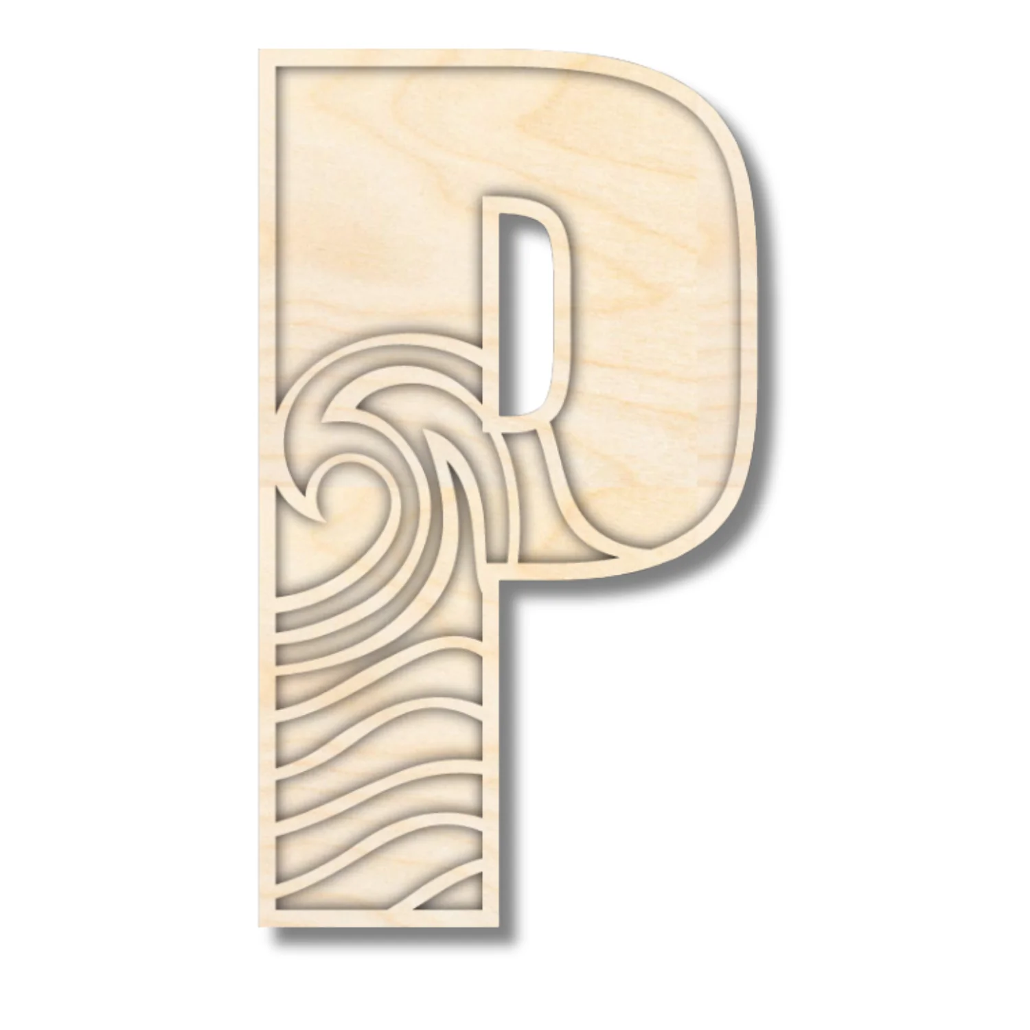 Unfinished Wood Layered Themed Letters | Wave | A-Z | 2 Piece | up to 24" - Image 19