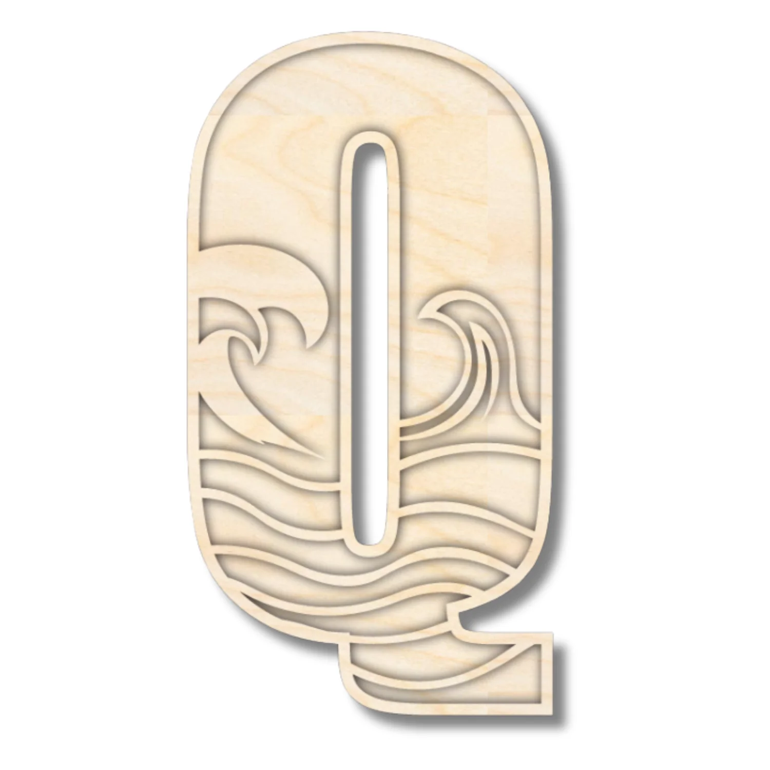 Unfinished Wood Layered Themed Letters | Wave | A-Z | 2 Piece | up to 24" - Image 20