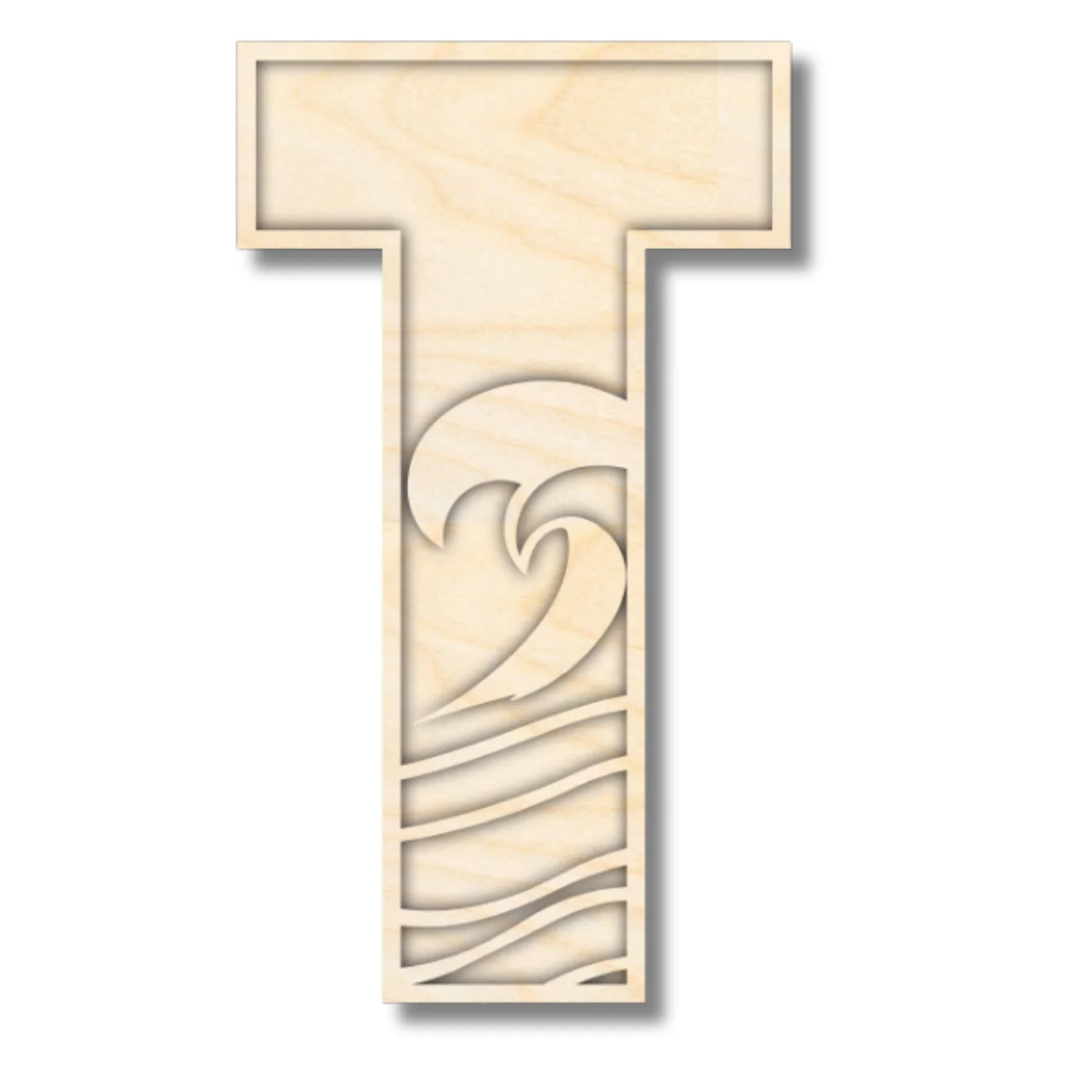 Unfinished Wood Layered Themed Letters | Wave | A-Z | 2 Piece | up to 24" - Image 23
