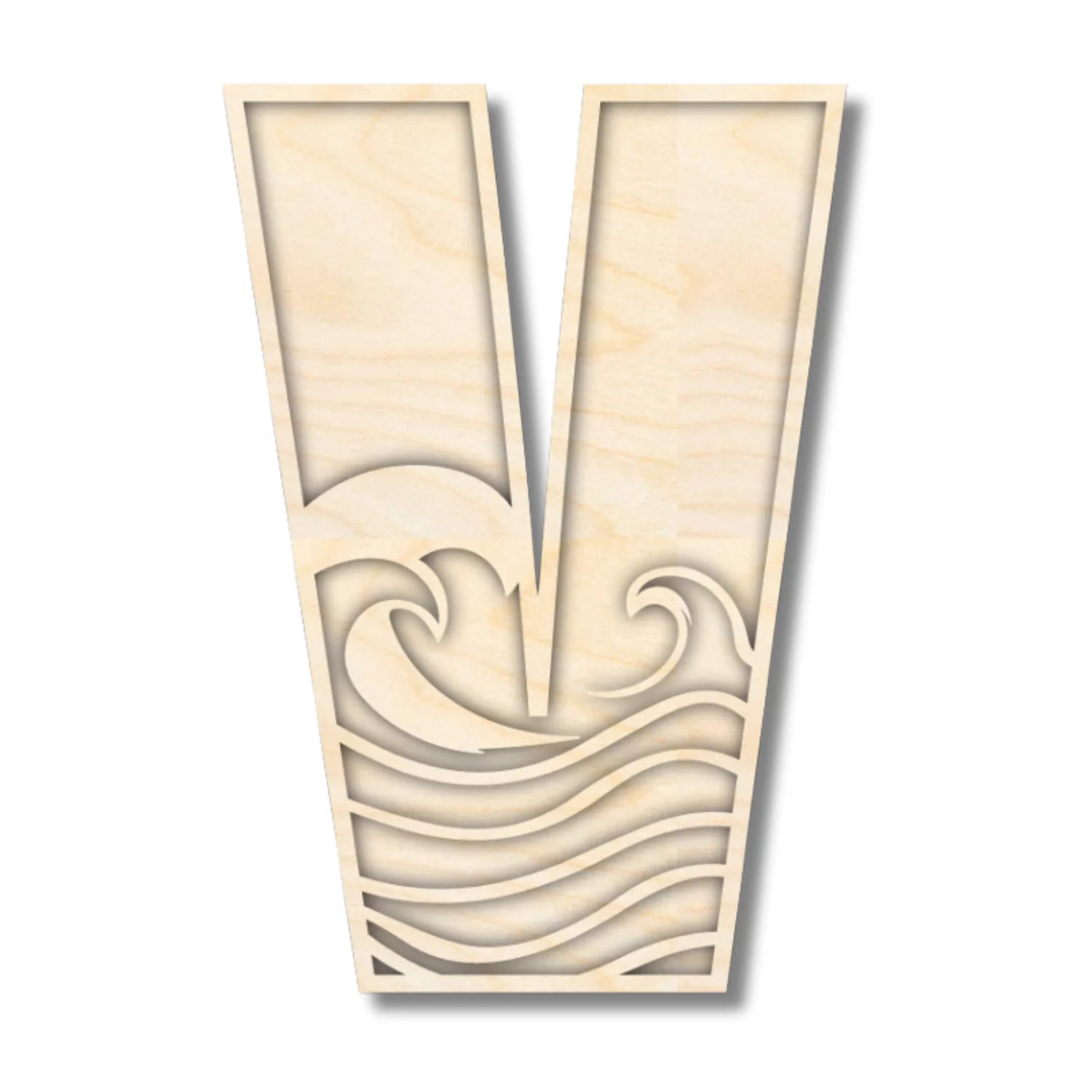 Unfinished Wood Layered Themed Letters | Wave | A-Z | 2 Piece | up to 24" - Image 25