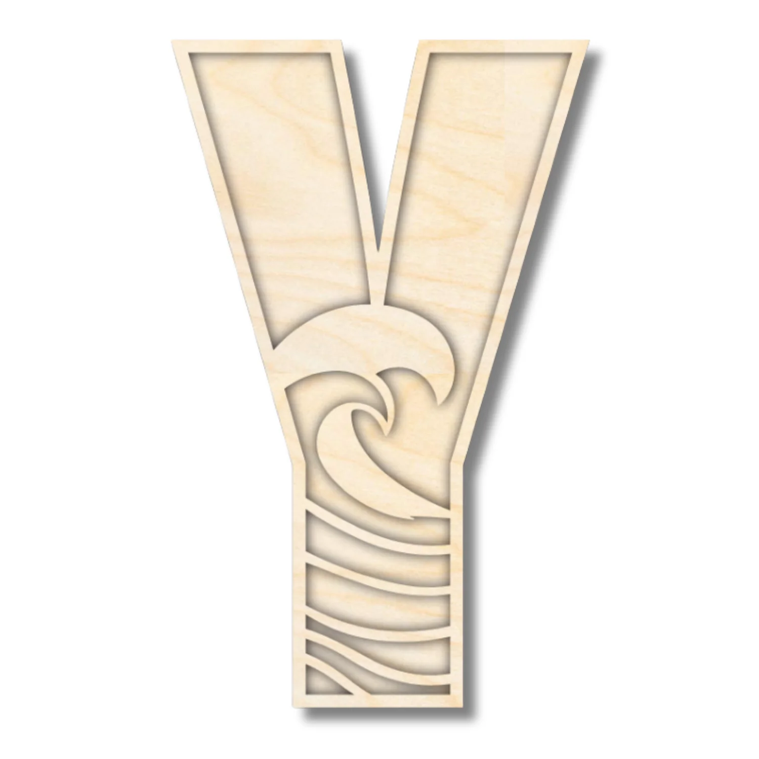 Unfinished Wood Layered Themed Letters | Wave | A-Z | 2 Piece | up to 24" - Image 28