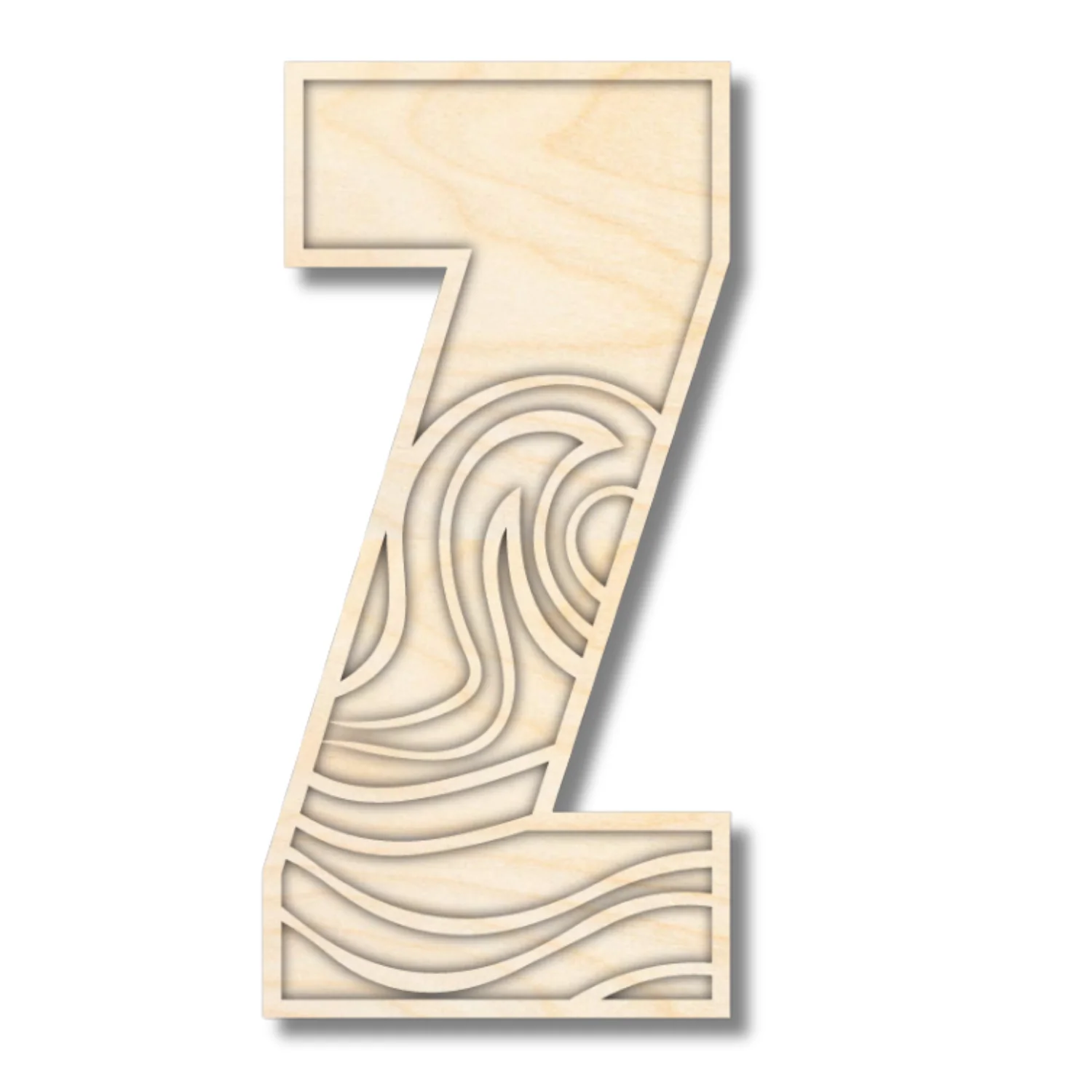 Unfinished Wood Layered Themed Letters | Wave | A-Z | 2 Piece | up to 24" - Image 29