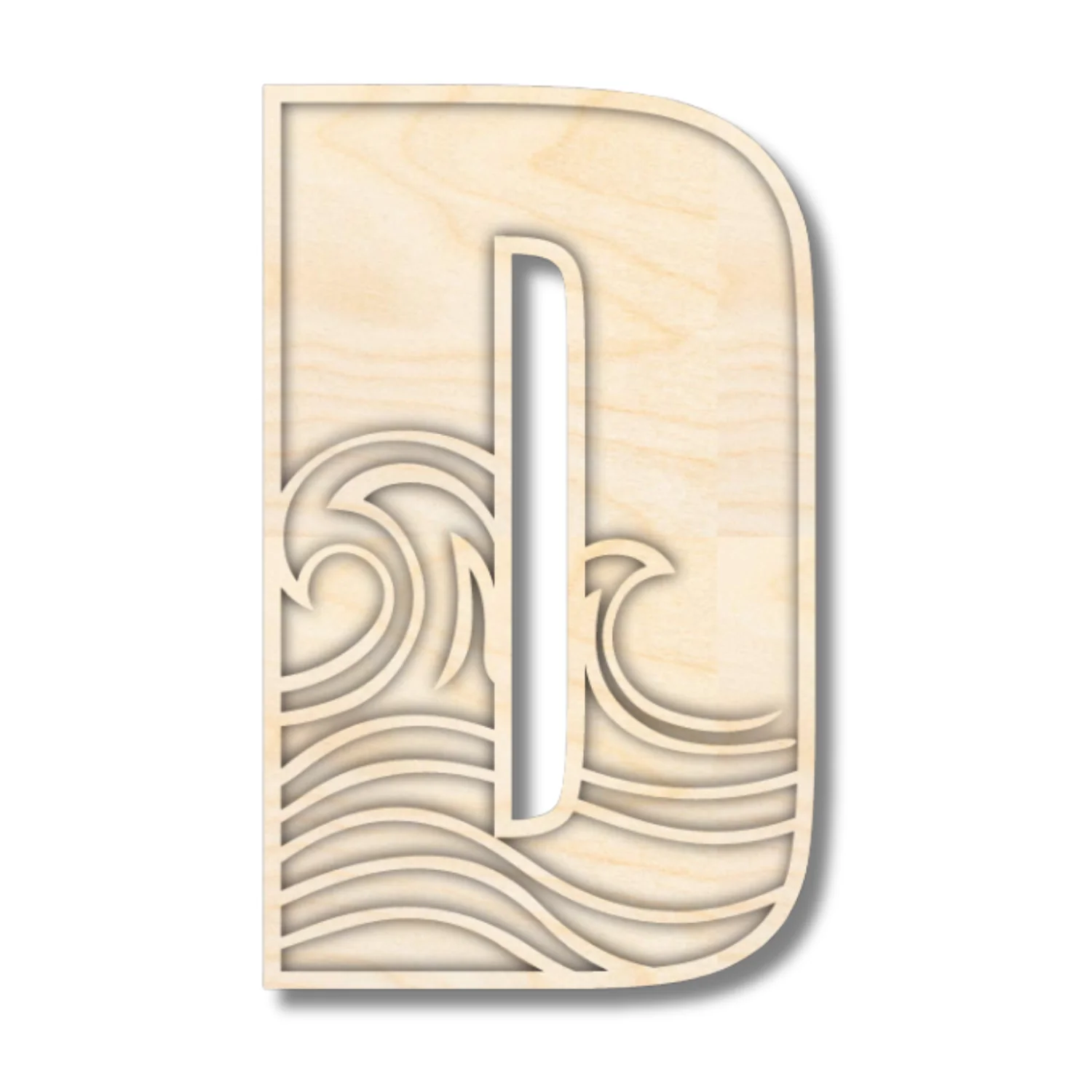 Unfinished Wood Layered Themed Letters | Wave | A-Z | 2 Piece | up to 24" - Image 7